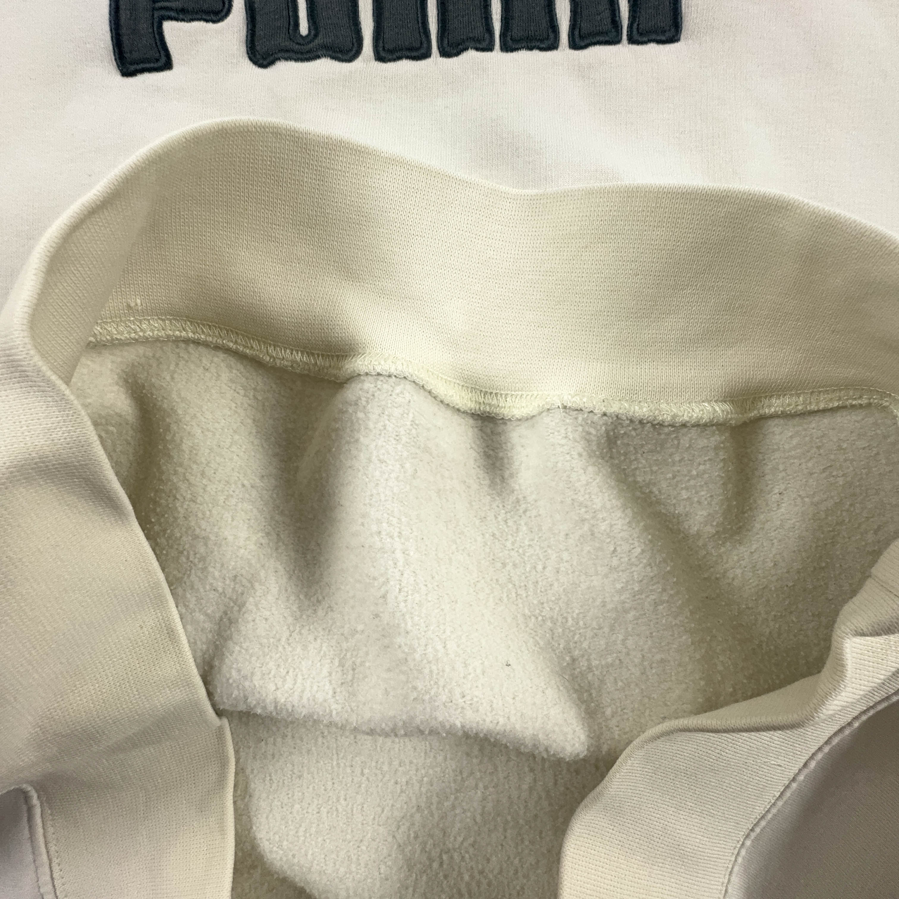 Felpa Puma Vintage bianca a girocollo anni 2000 logo grande - Taglia M uomo