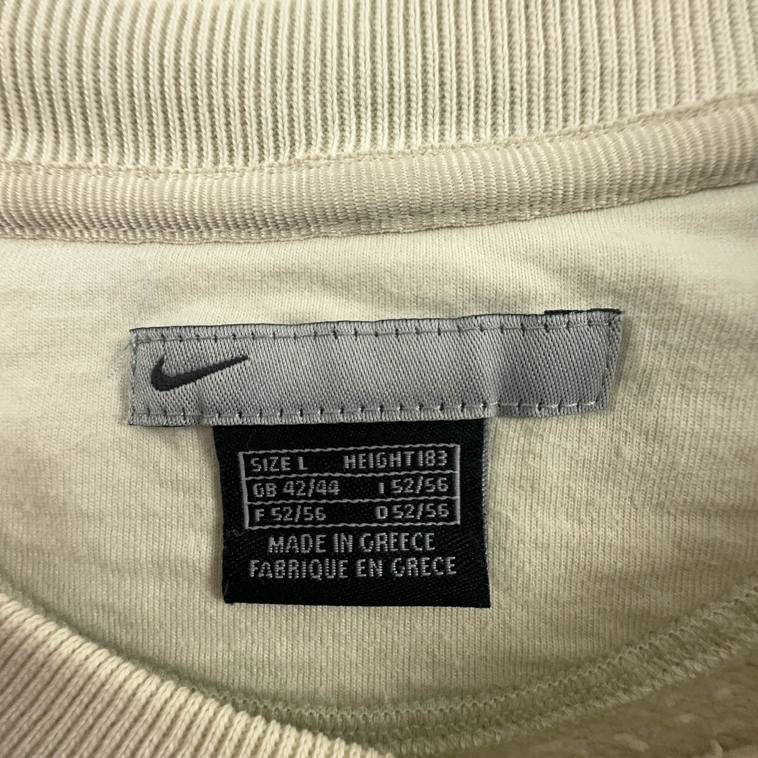 Felpa Nike Vintage panna a girocollo anni 2000 - Taglia L 183 uomo