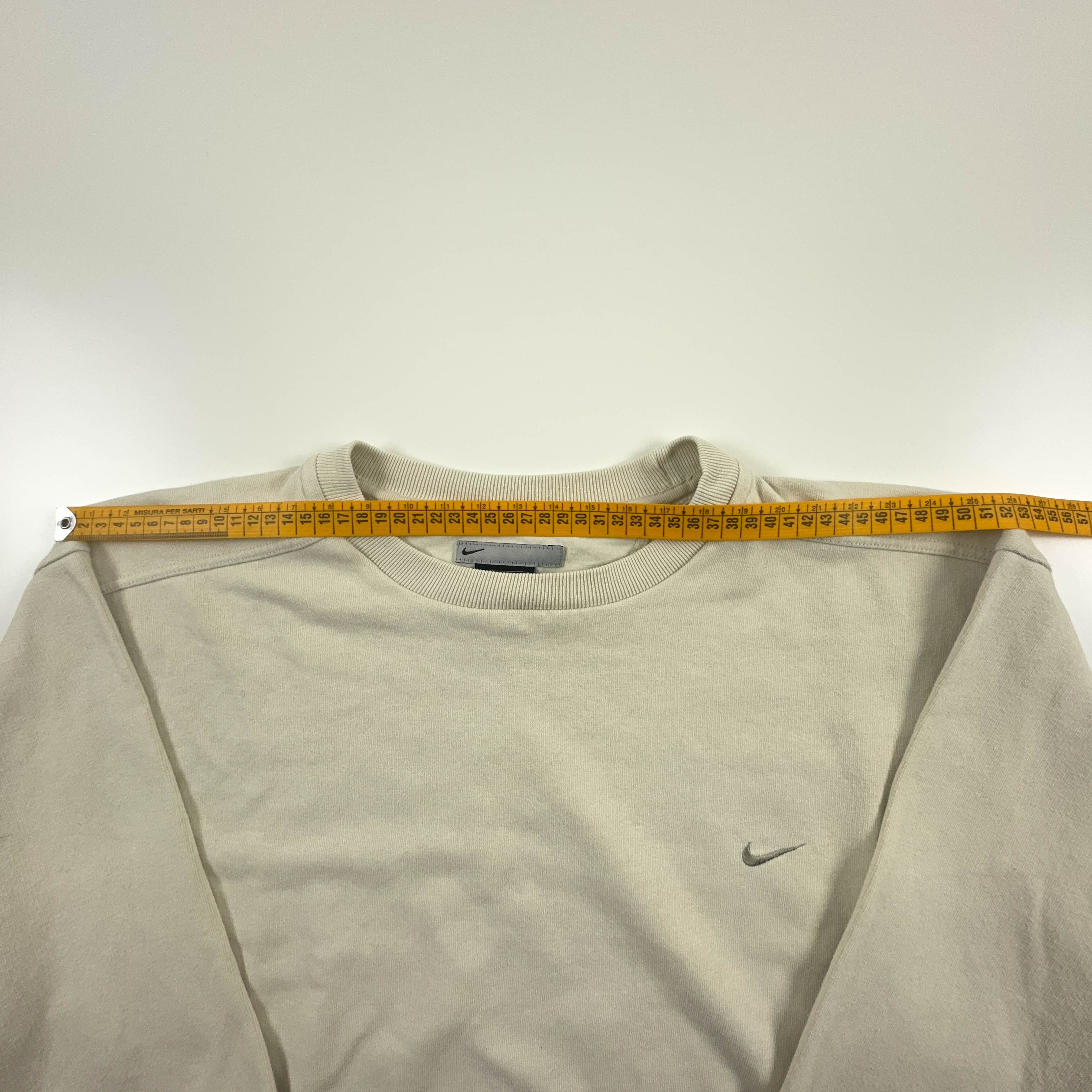 Felpa Nike Vintage panna a girocollo anni 2000 - Taglia L 183 uomo