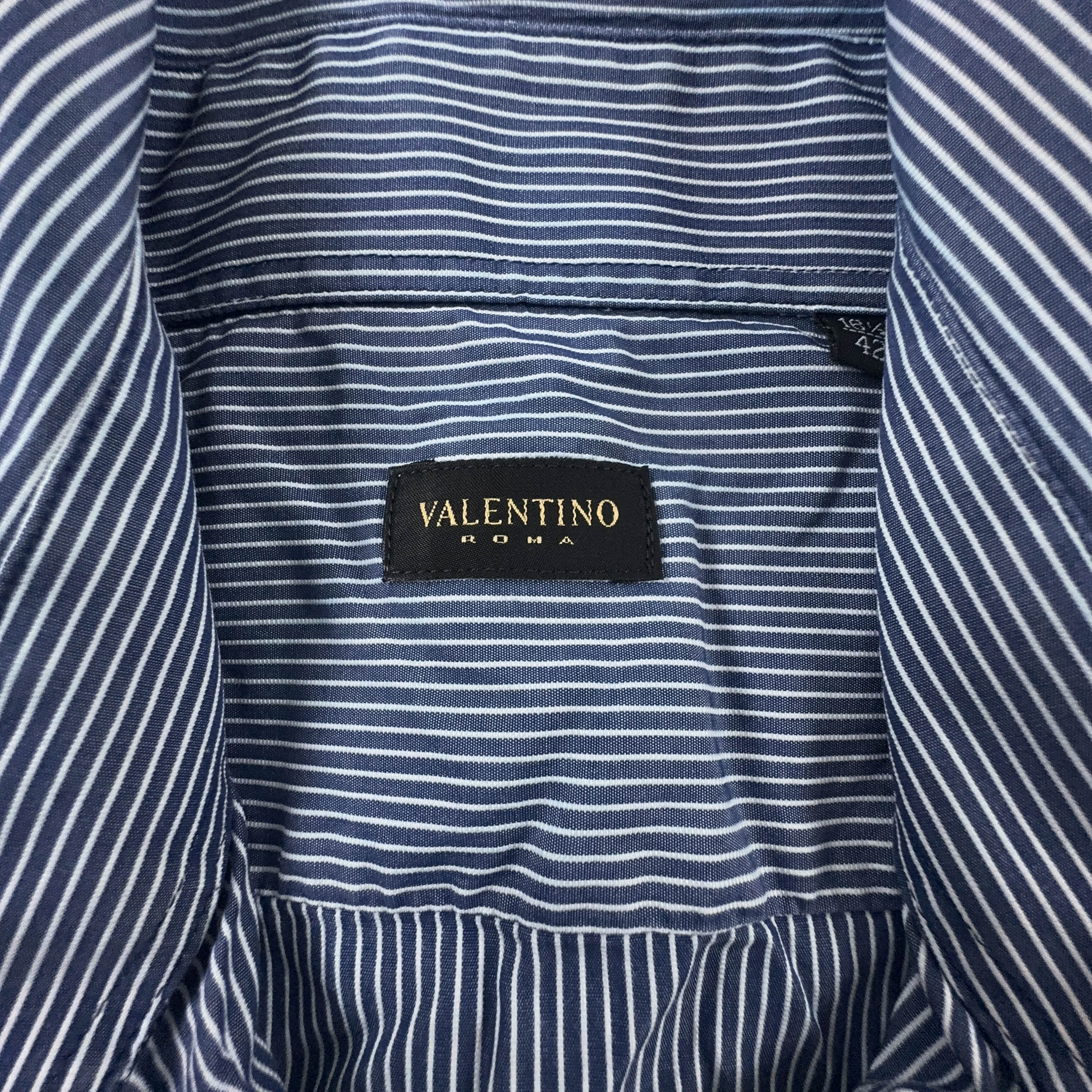 Camicia Valentino a righe blu e bianca - Taglia 16 1/2 - 42 uomo