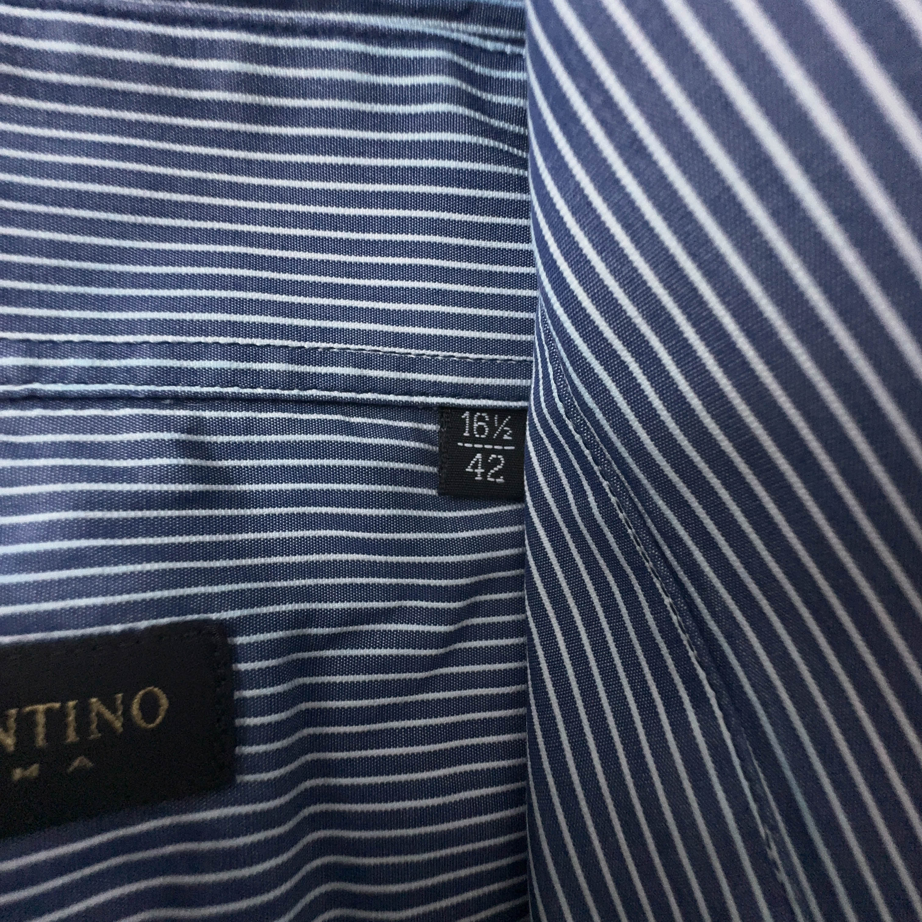 Camicia Valentino a righe blu e bianca - Taglia 16 1/2 - 42 uomo
