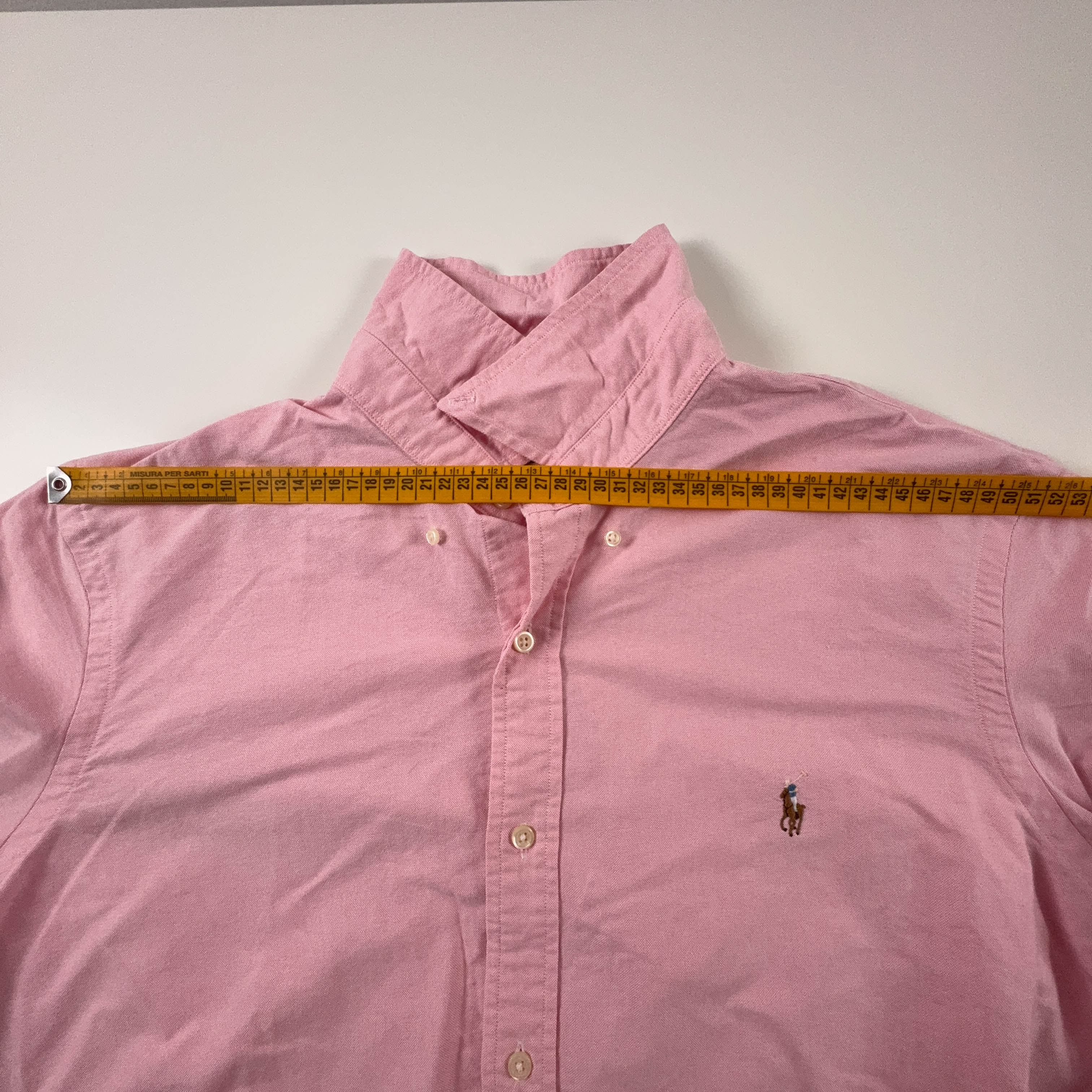 Camicia Ralph Lauren rosa a tinta unita in cotone classic fit - Taglia XXL uomo