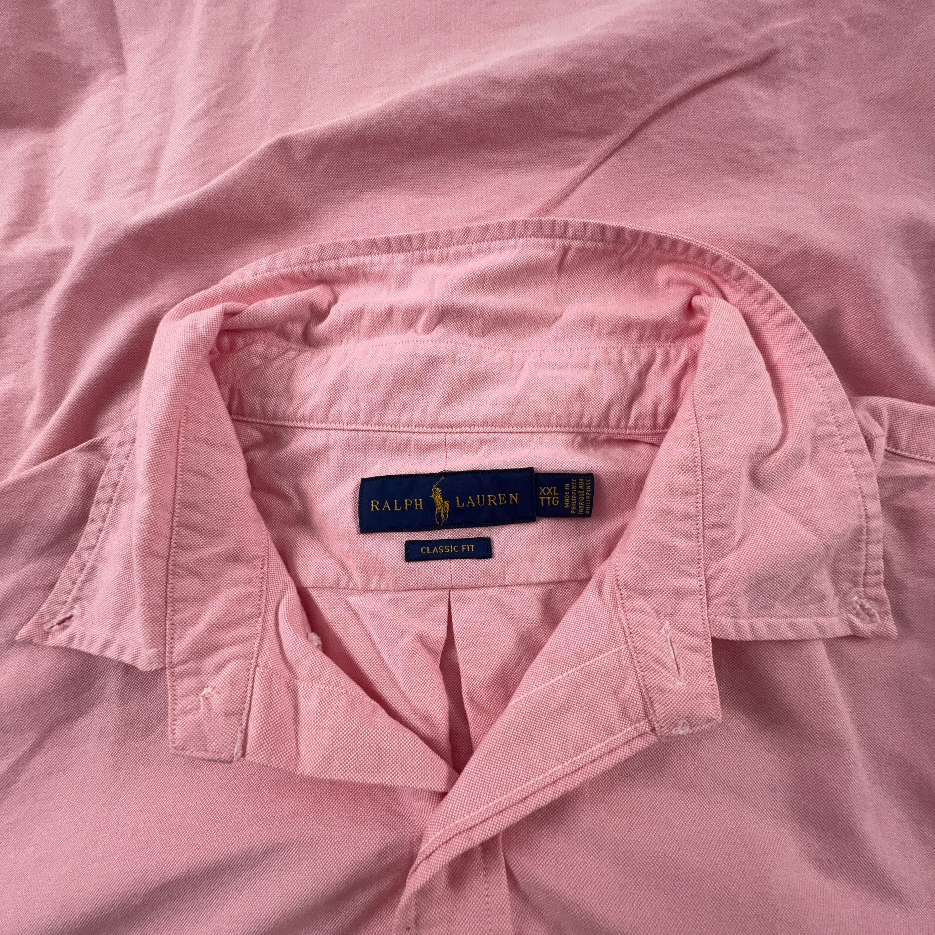 Camicia Ralph Lauren rosa a tinta unita in cotone classic fit - Taglia XXL uomo