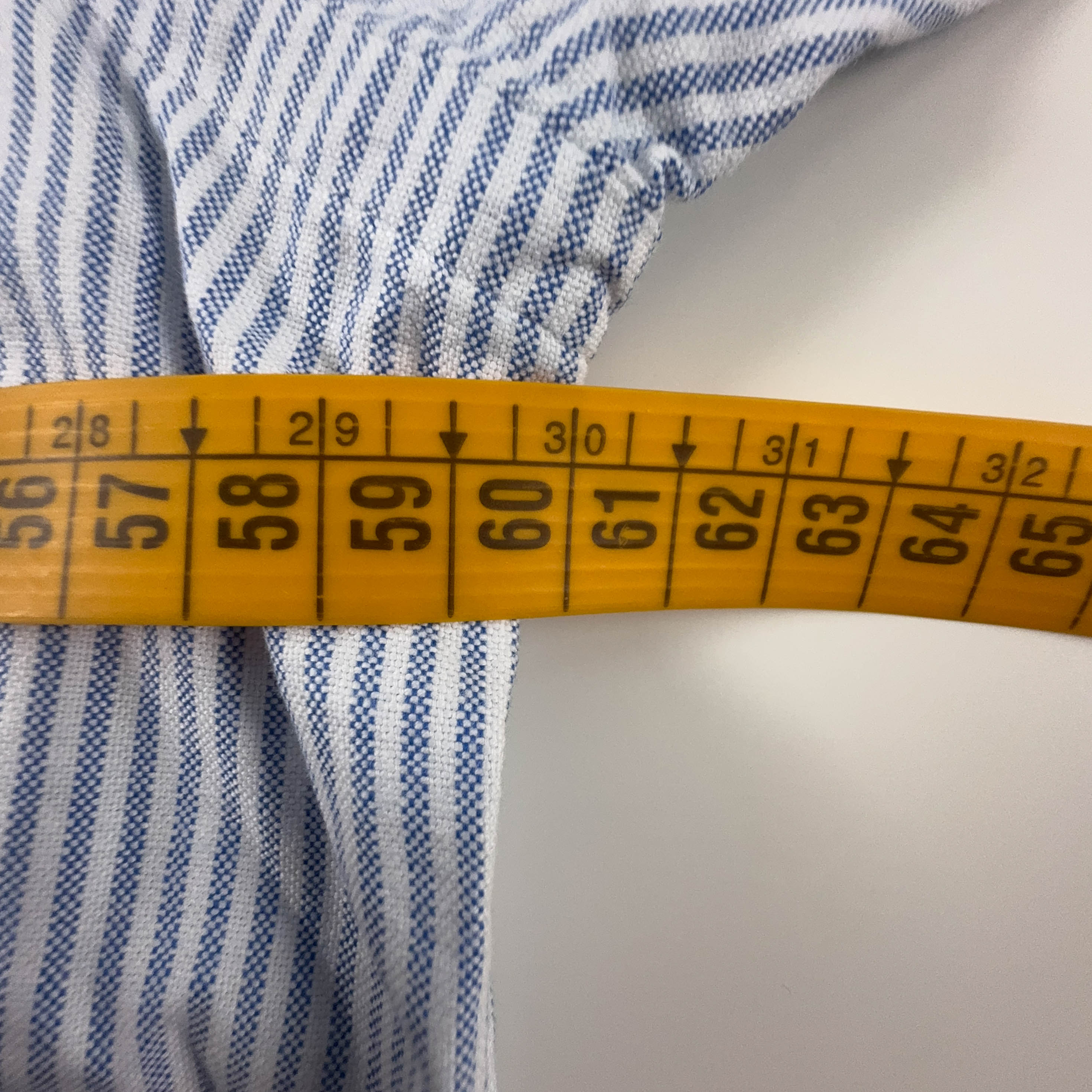 Camicia Ralph Lauren a righe azzurra e bianca in cotone - Taglia 16 uomo