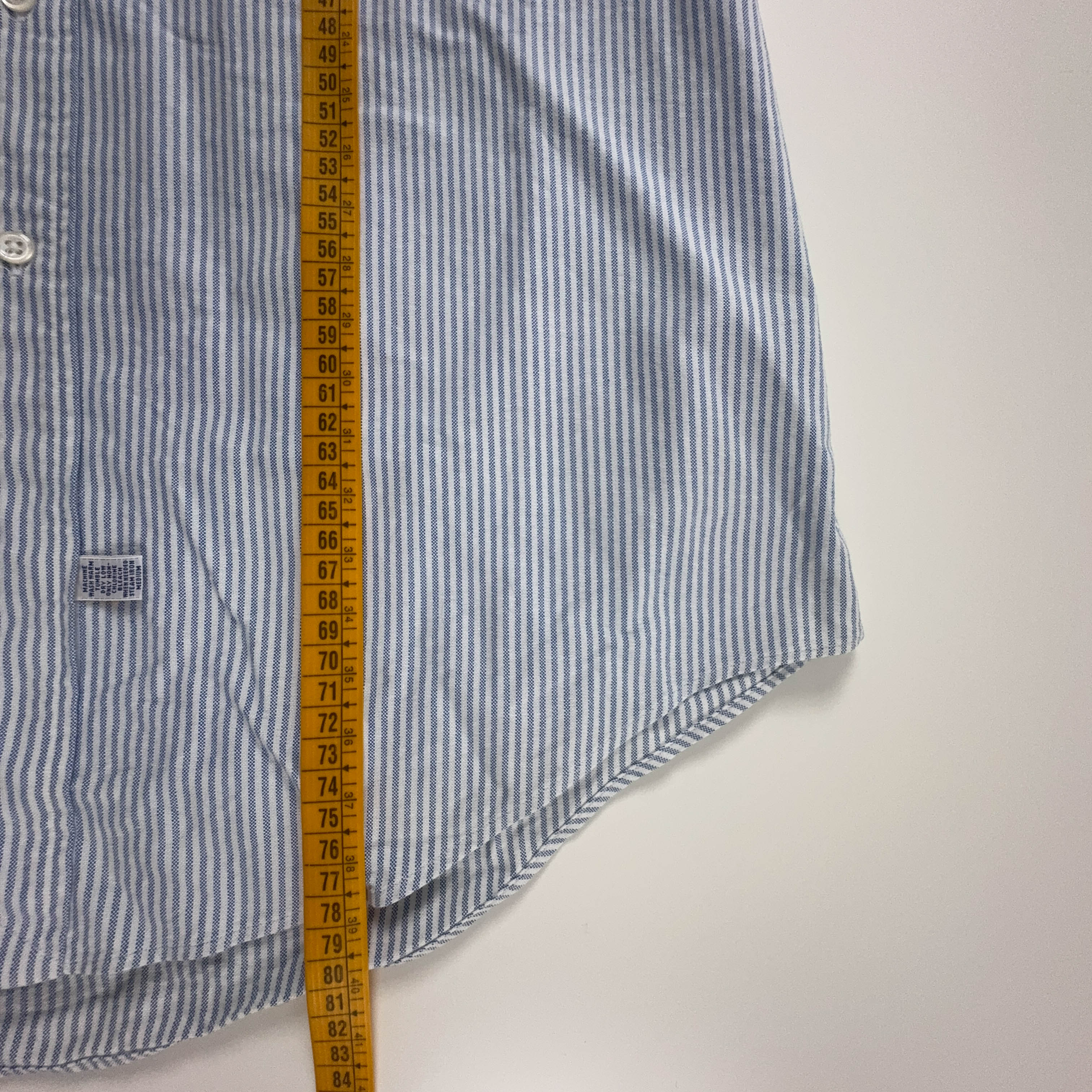 Camicia Ralph Lauren a righe azzurra e bianca in cotone - Taglia 16 uomo