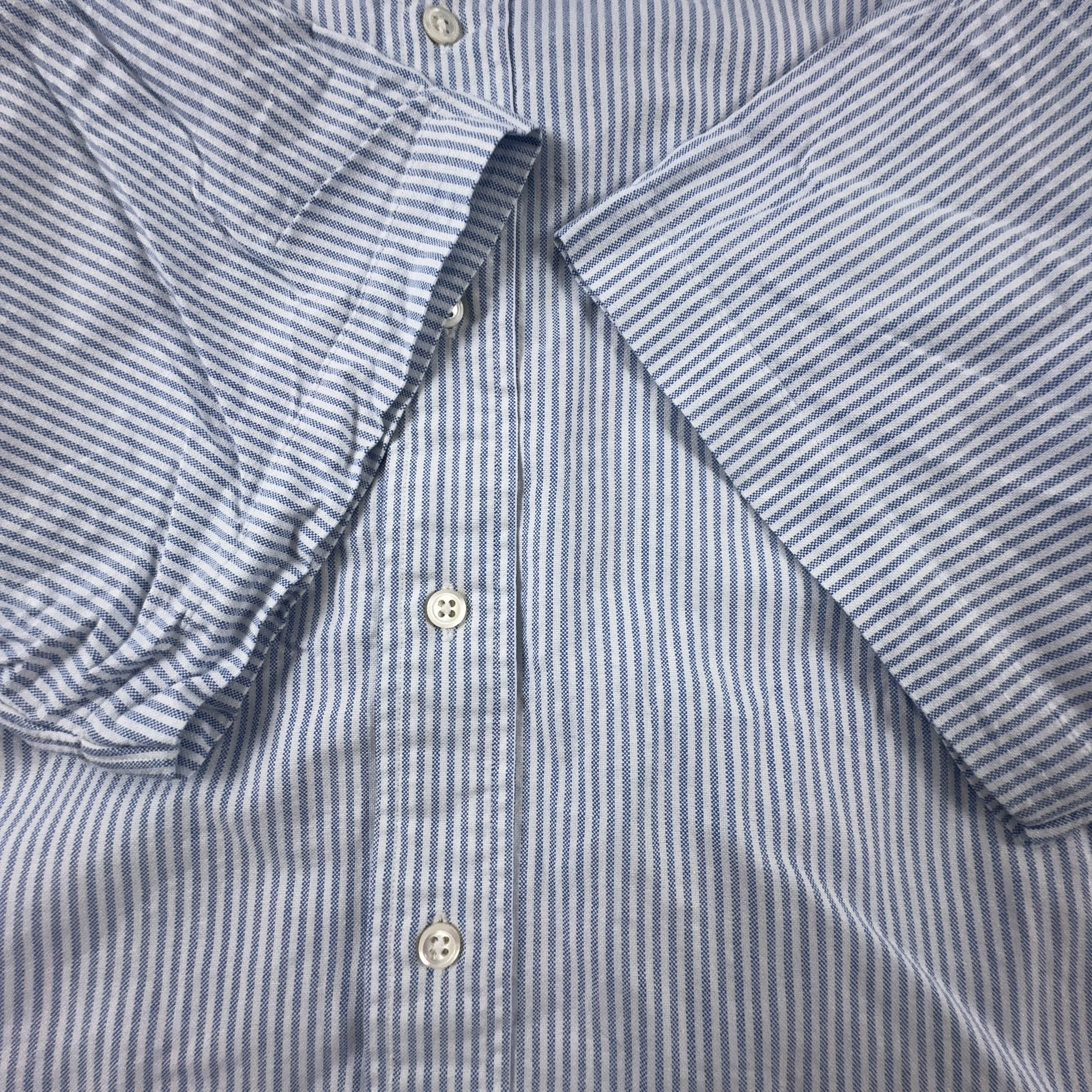 Camicia Ralph Lauren a righe azzurra e bianca in cotone - Taglia 16 uomo