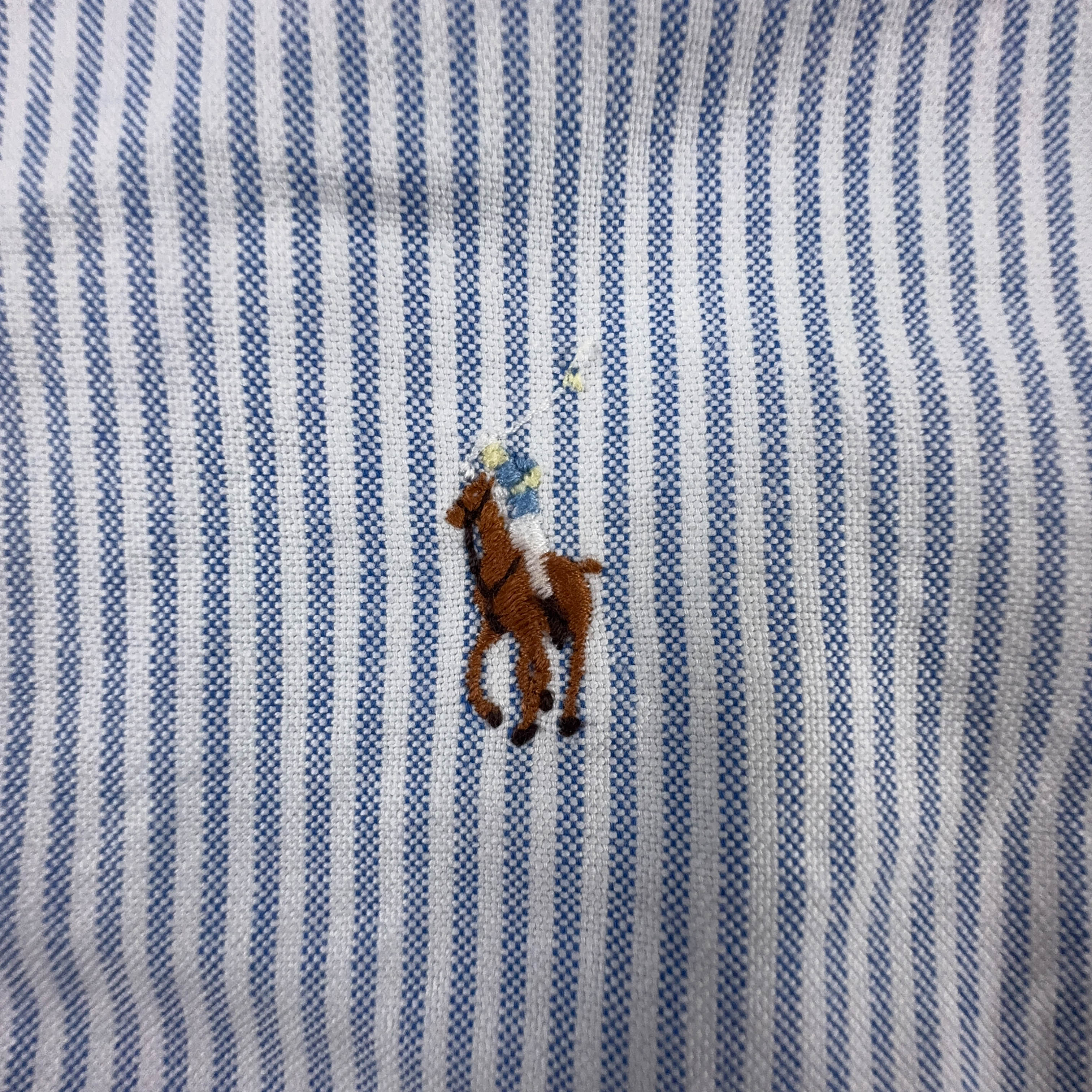 Camicia Ralph Lauren a righe azzurra e bianca in cotone - Taglia 16 uomo