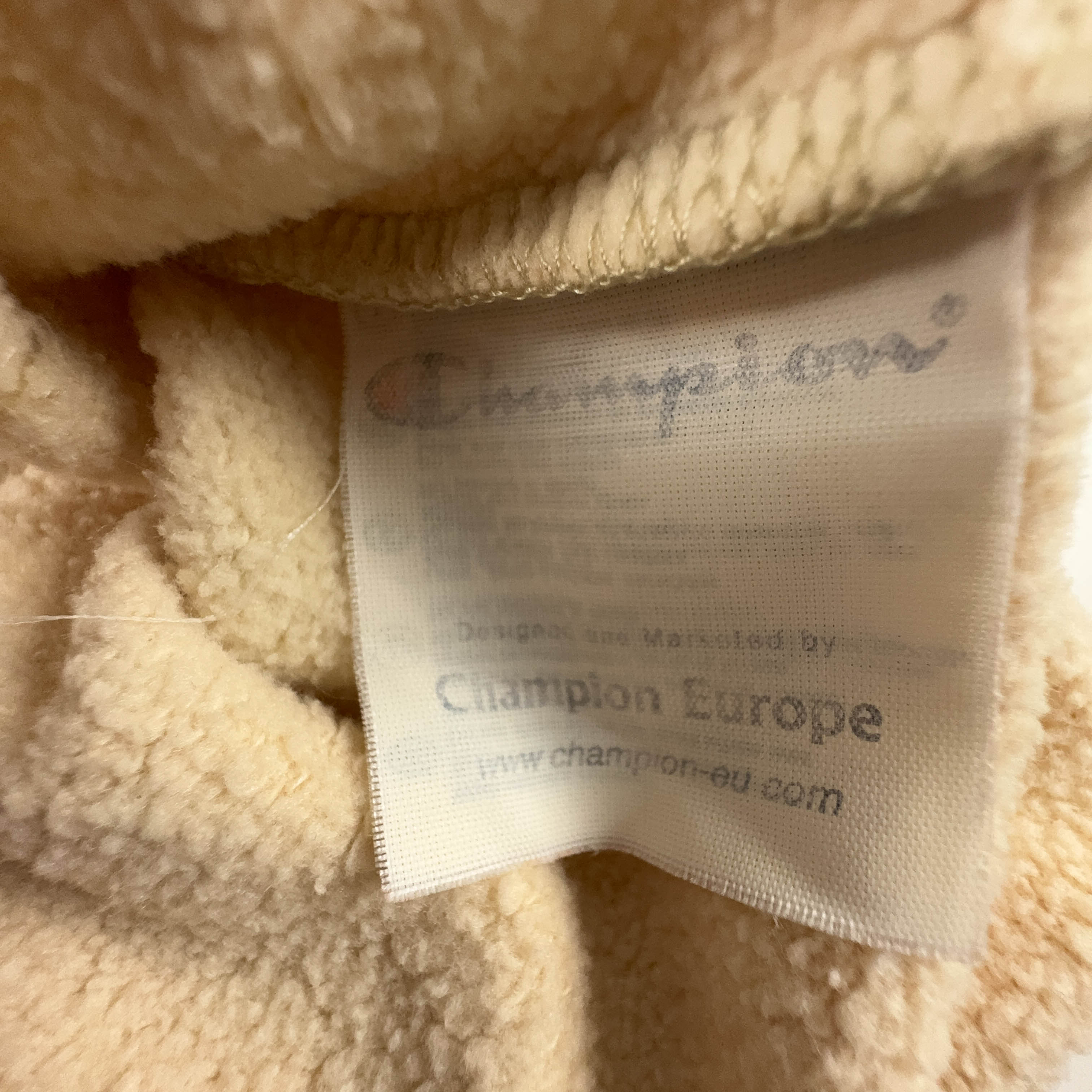 Felpa Champion Vintage Tie Dye beige con zip anni 2000 - Taglia XL/XXL uomo