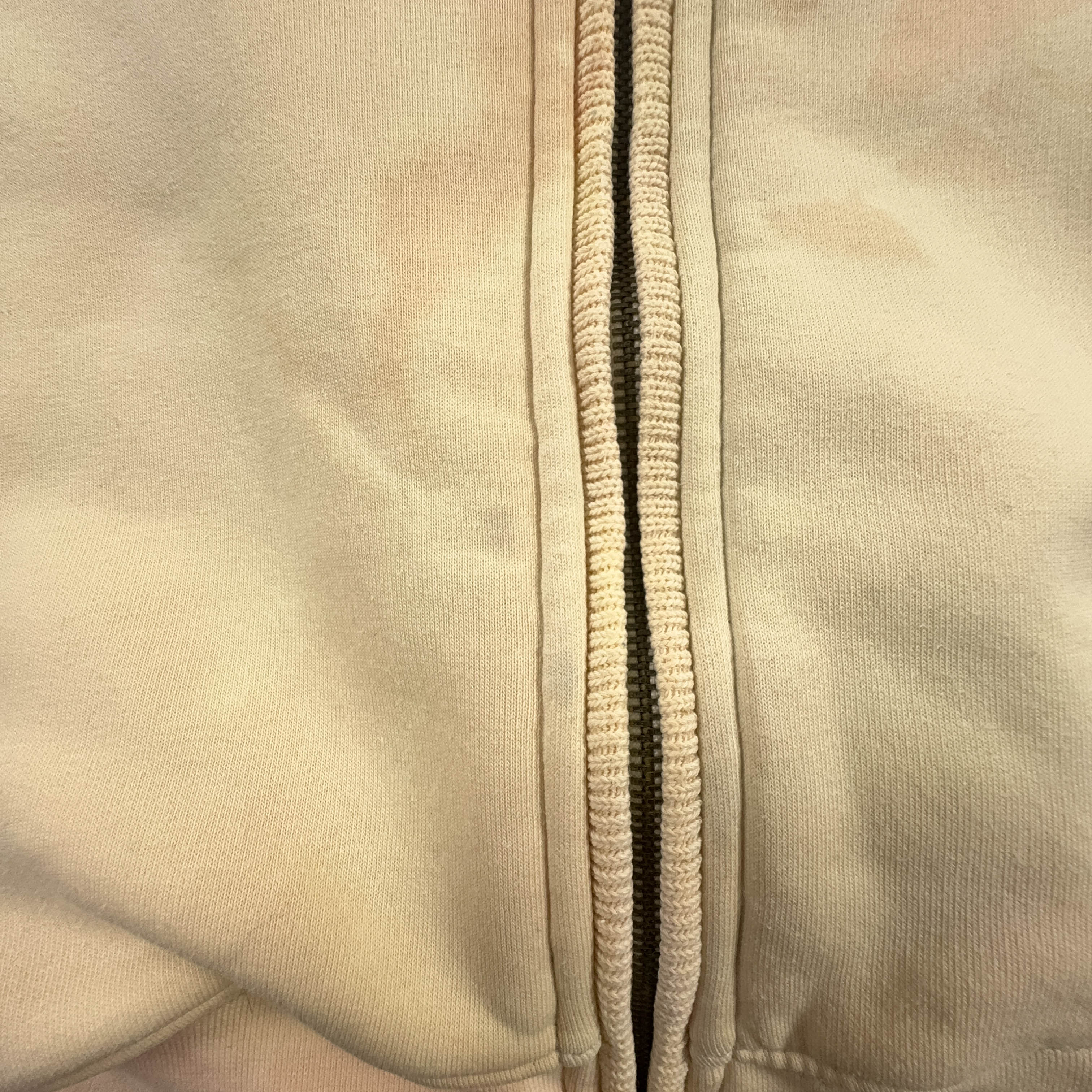 Felpa Champion Vintage Tie Dye beige con zip anni 2000 - Taglia XL/XXL uomo