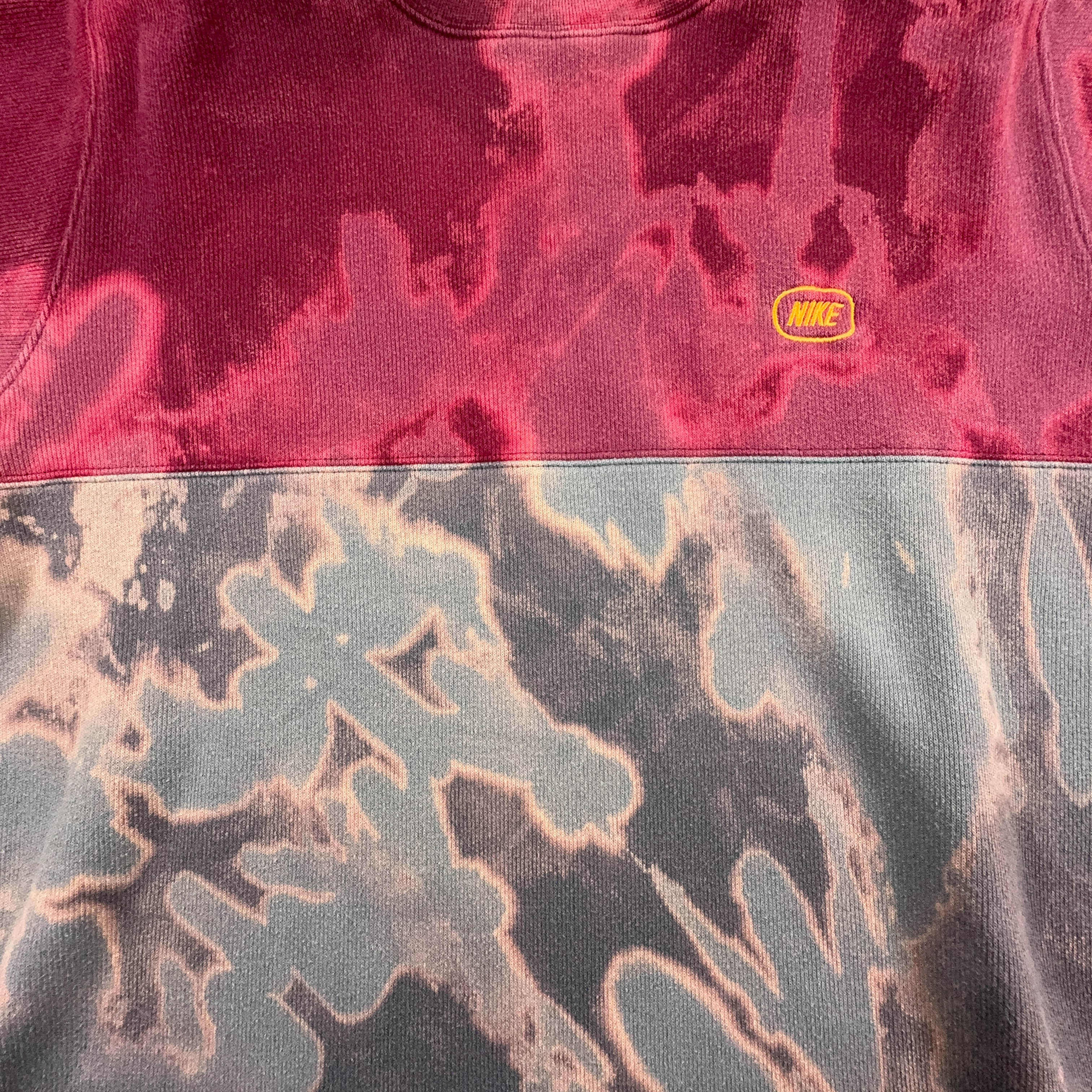 Felpa Nike Vintage Tie Dye rossa e grigia a girocollo anni 2000 - Taglia S/M 173 uomo