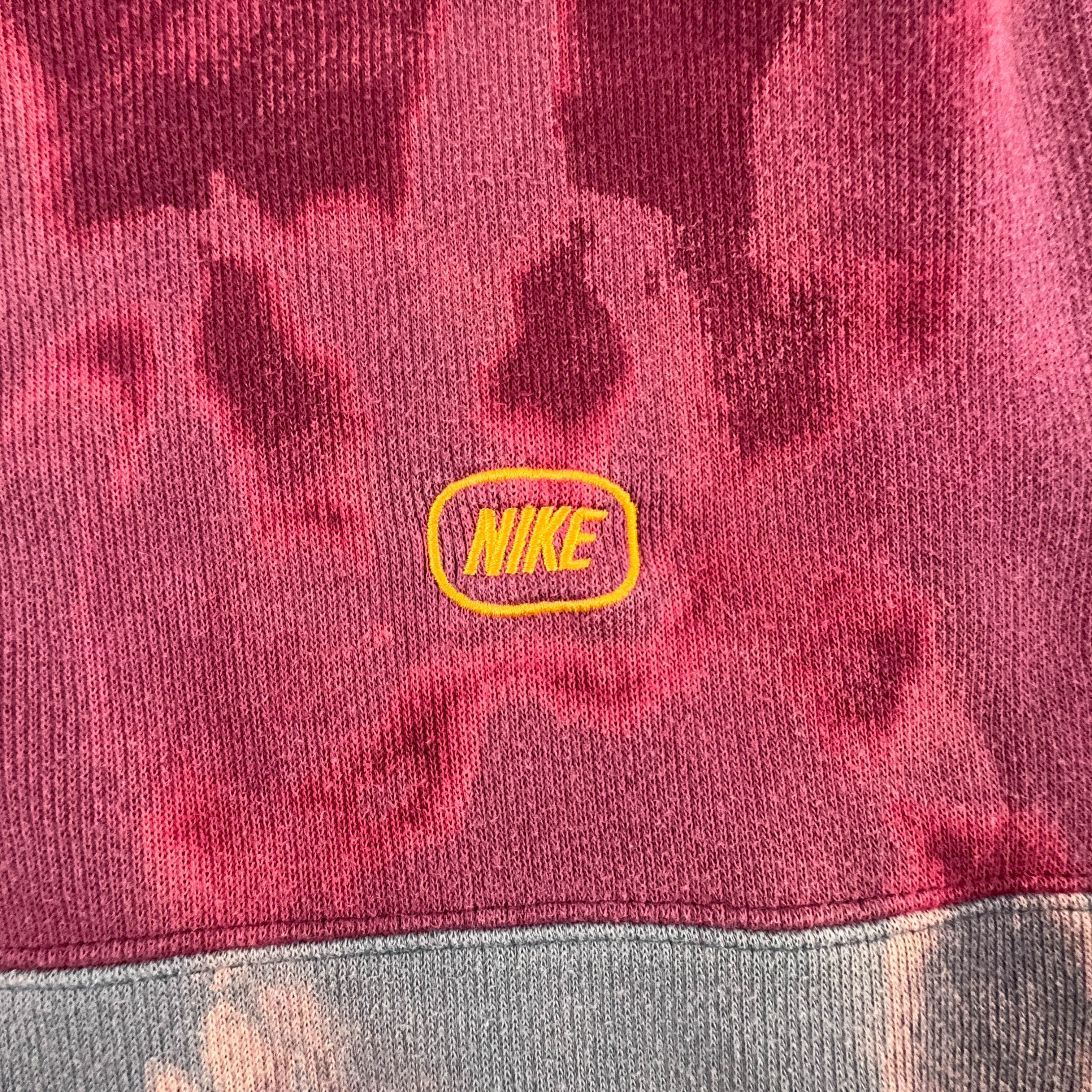 Felpa Nike Vintage Tie Dye rossa e grigia a girocollo anni 2000 - Taglia S/M 173 uomo