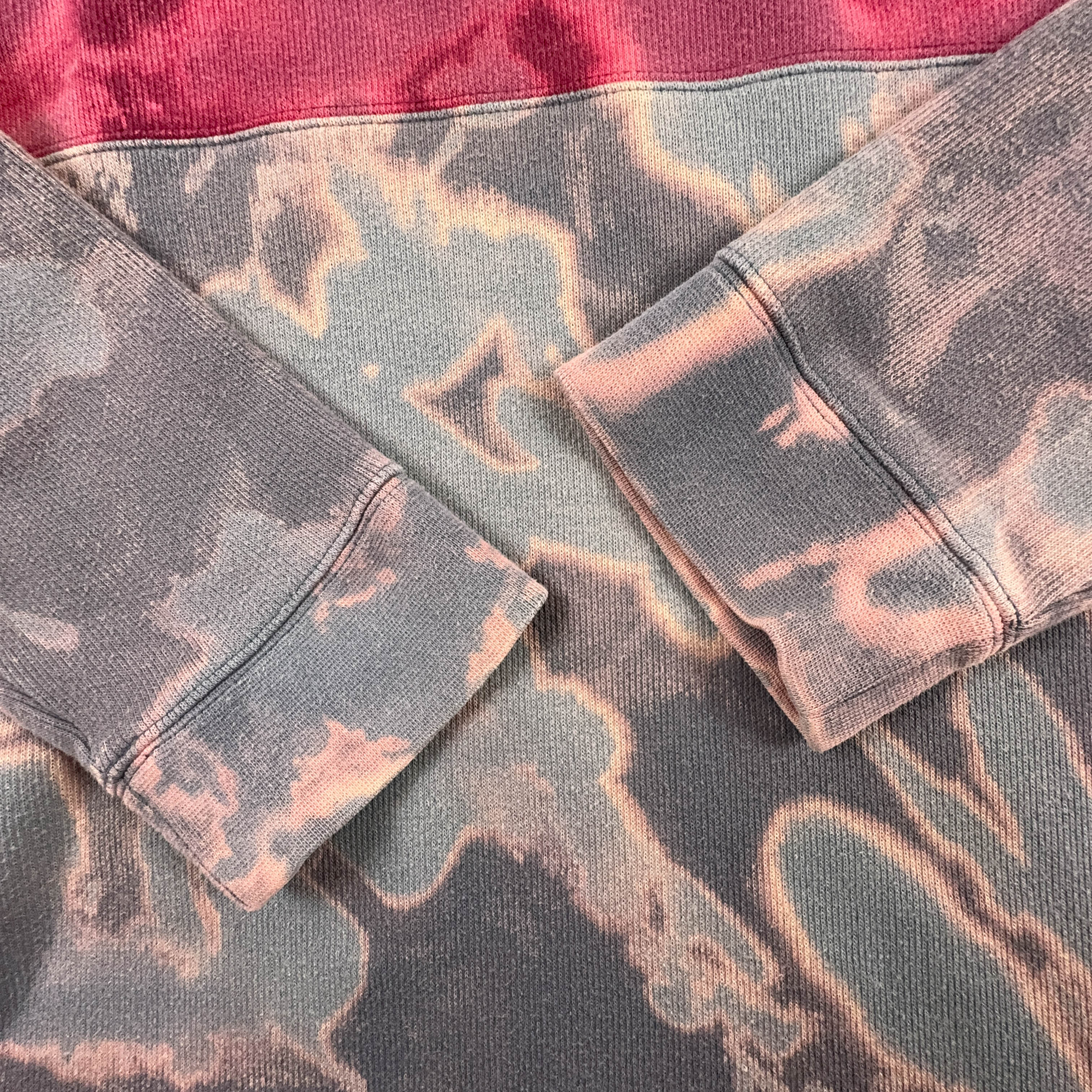 Felpa Nike Vintage Tie Dye rossa e grigia a girocollo anni 2000 - Taglia S/M 173 uomo