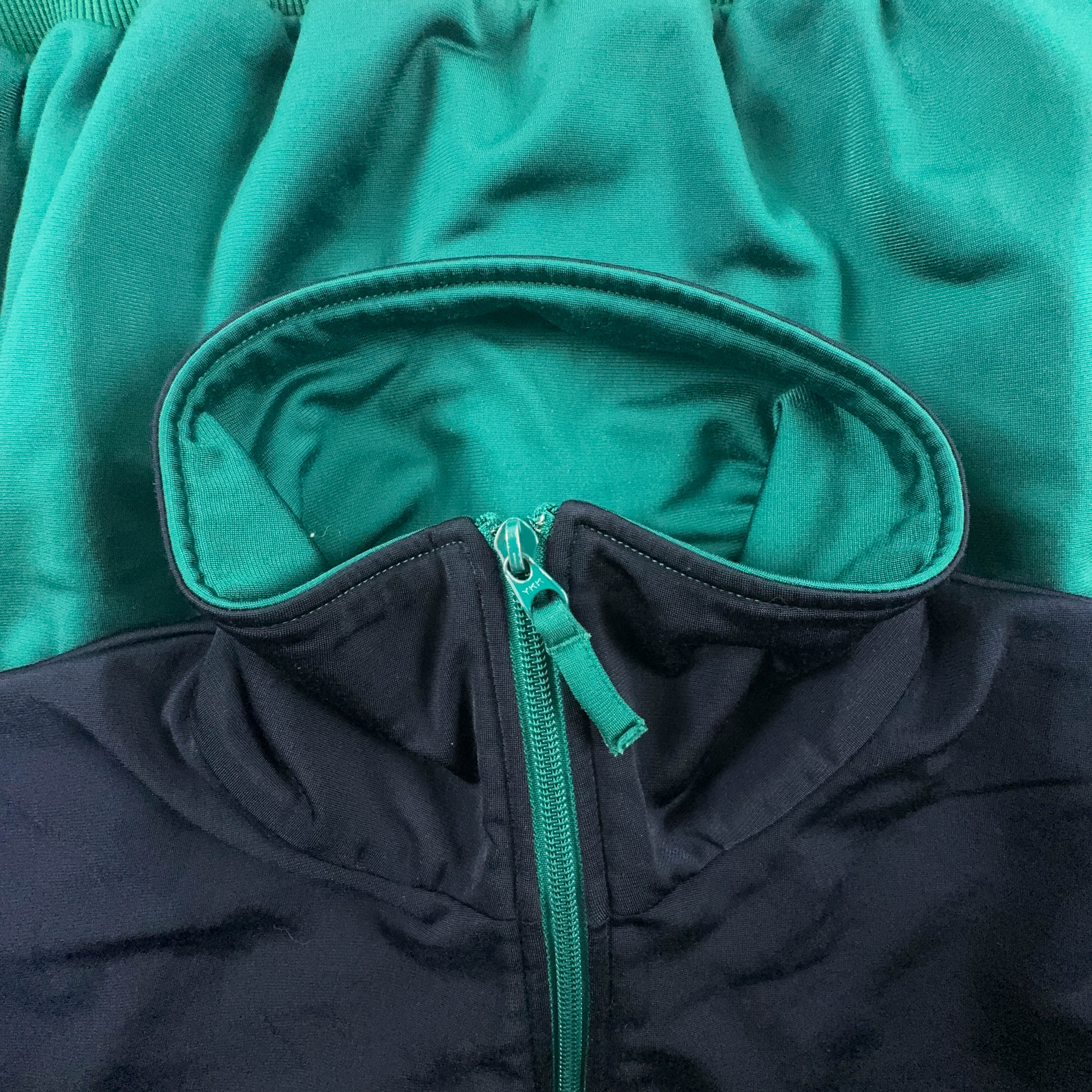 Felpa Puma Vintage verde e blu scuro con zip anni 2000 - Taglia XL uomo