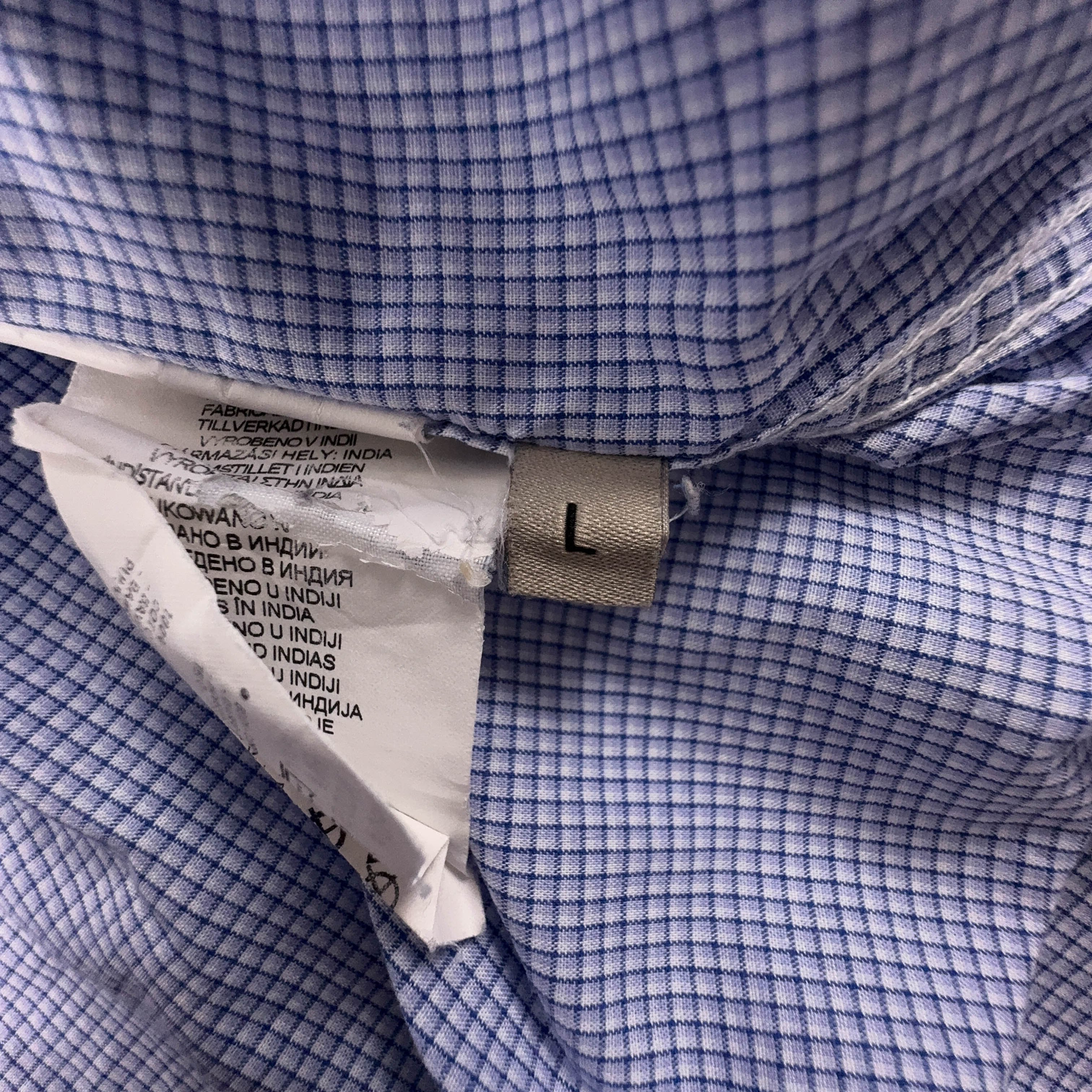 Camicia Napapijri a quadri azzurra e bianca in cotone urban fit - Taglia L uomo