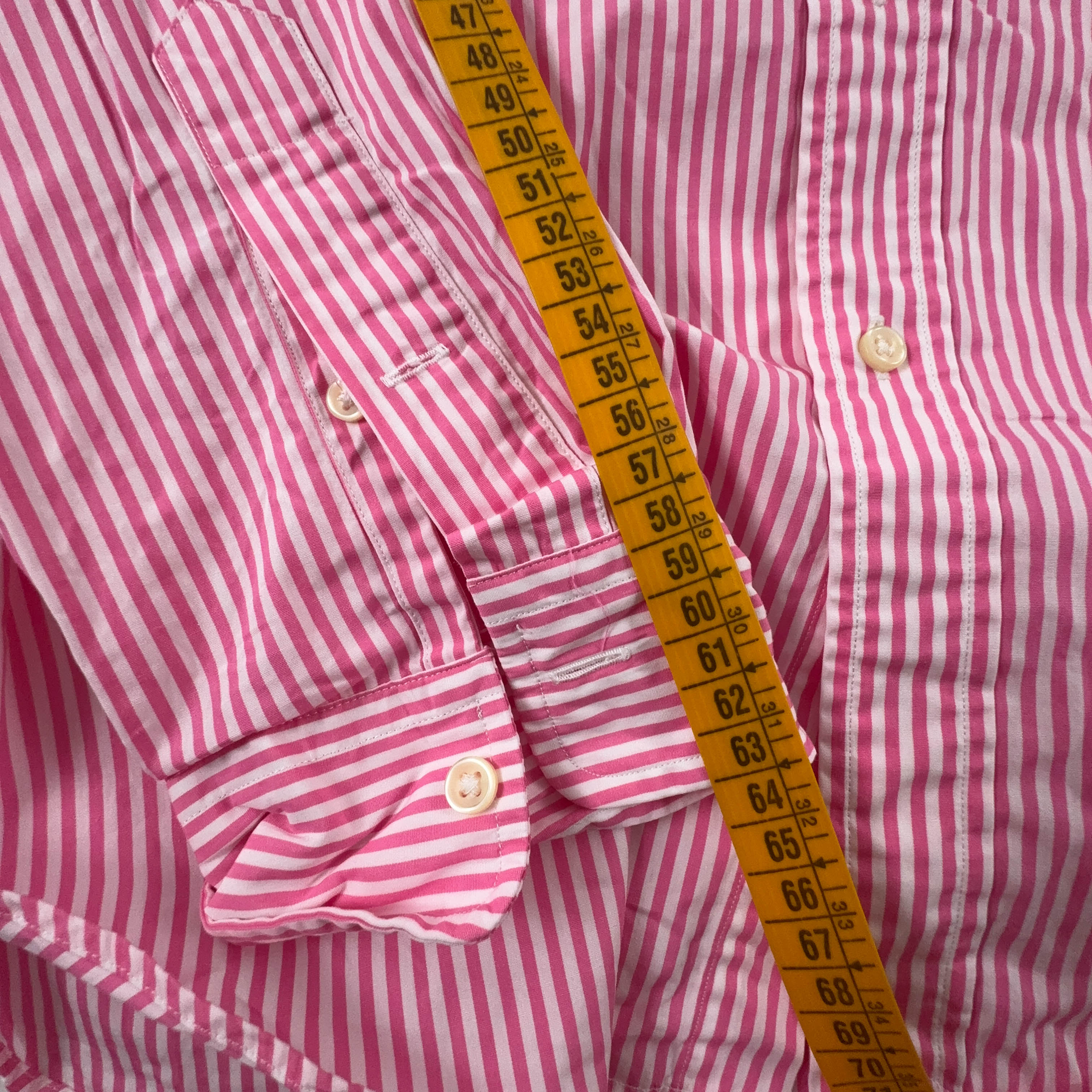 Camicia Ralph Lauren a righe rosa e bianca in cotone - Taglia L/XL uomo