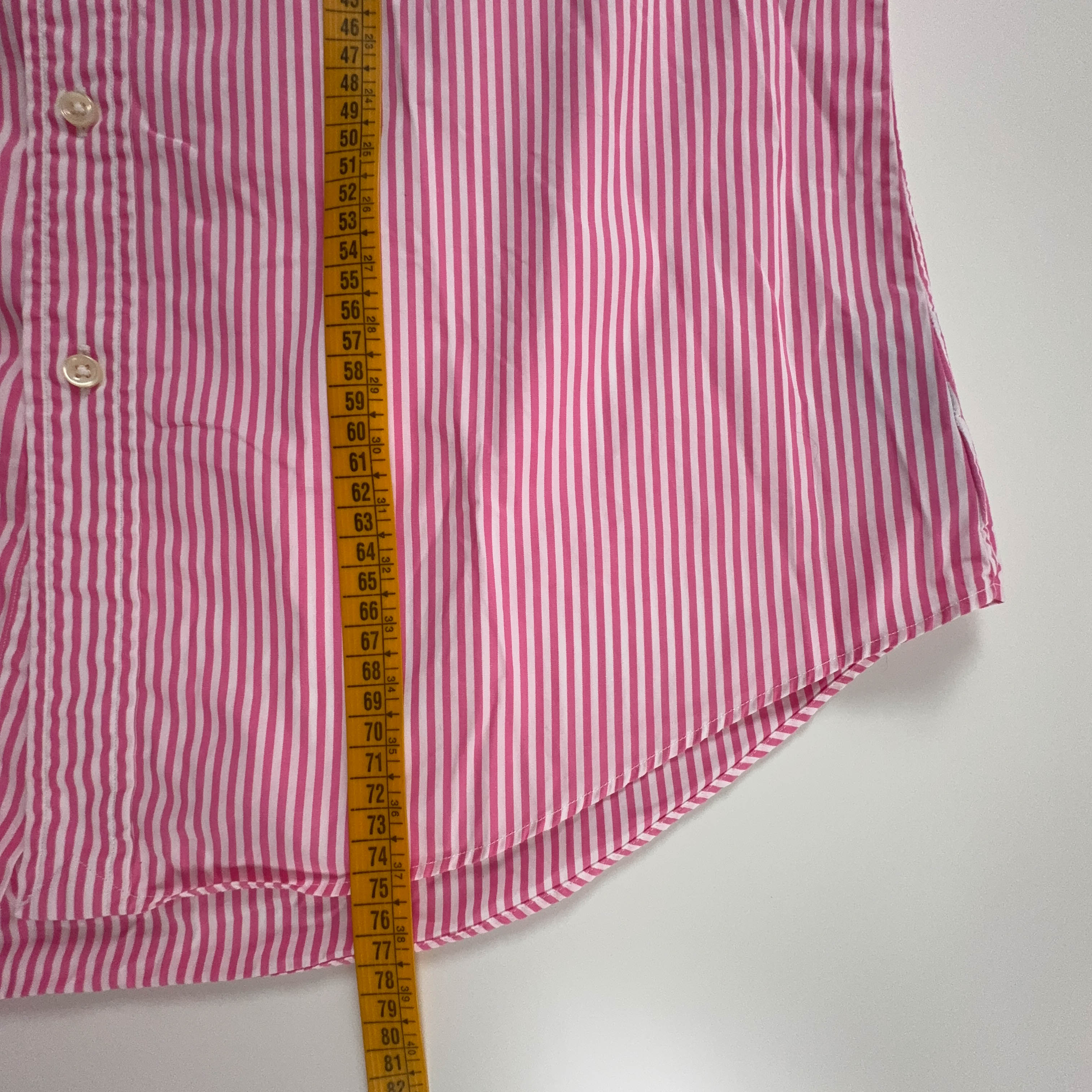 Camicia Ralph Lauren a righe rosa e bianca in cotone - Taglia L/XL uomo