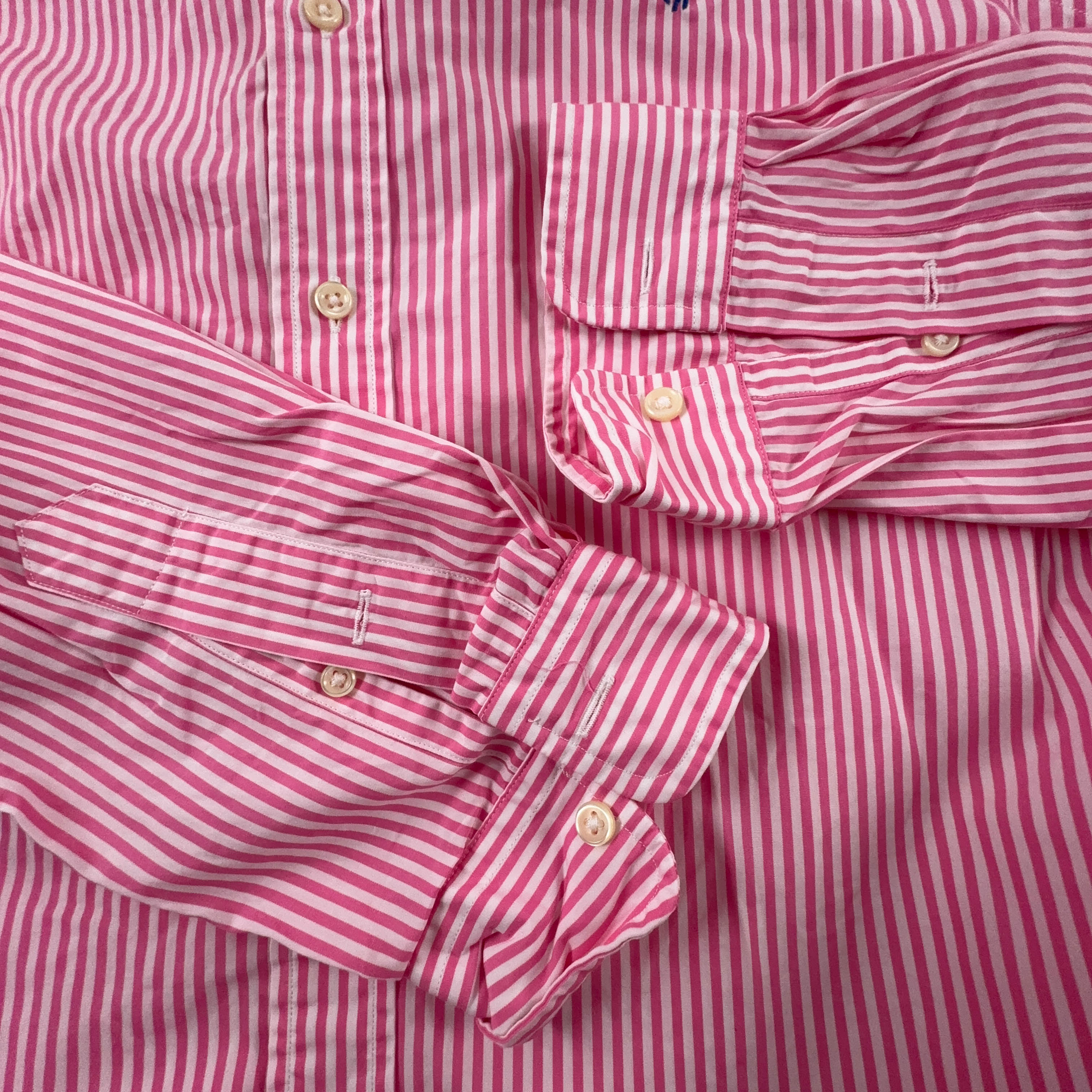 Camicia Ralph Lauren a righe rosa e bianca in cotone - Taglia L/XL uomo