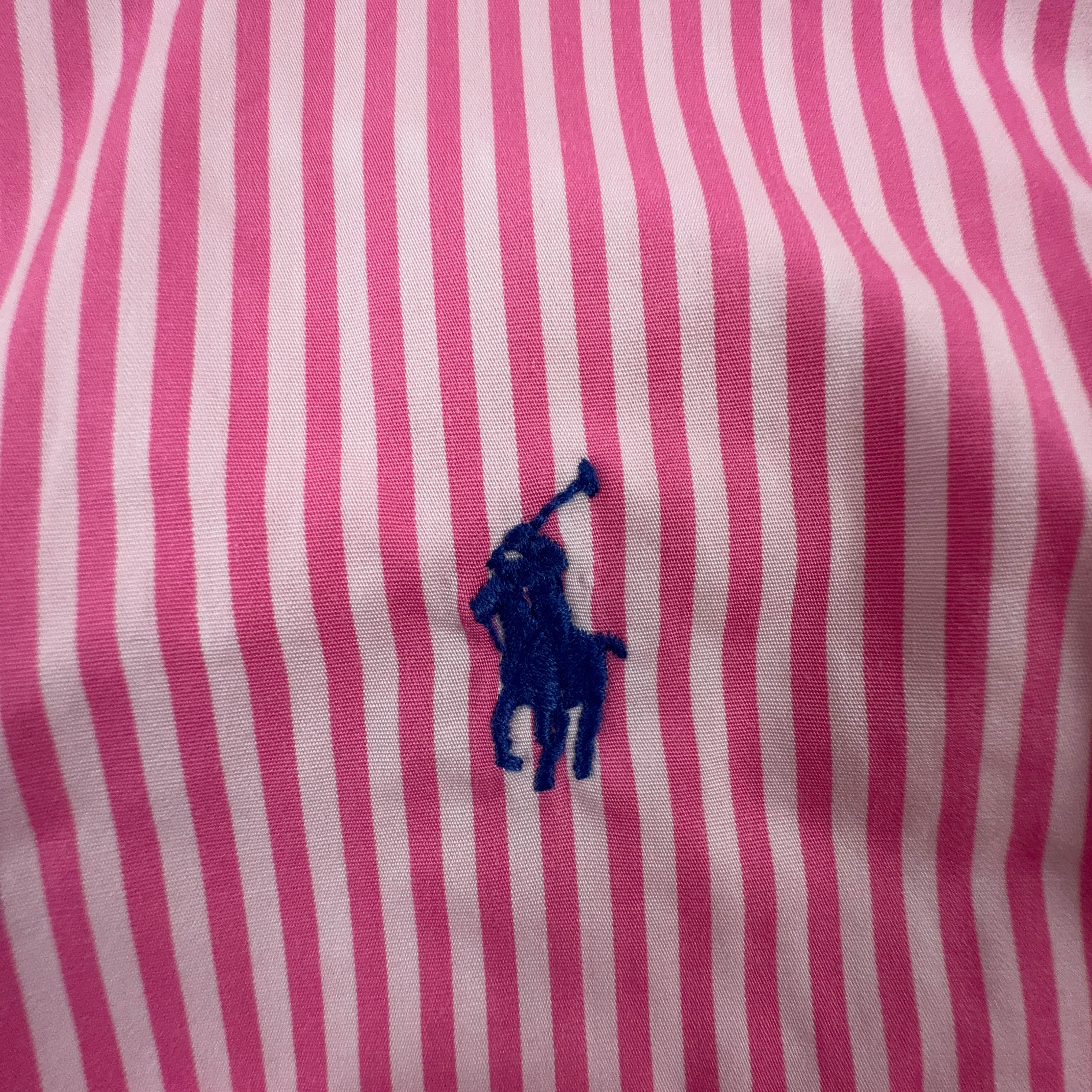 Camicia Ralph Lauren a righe rosa e bianca in cotone - Taglia L/XL uomo