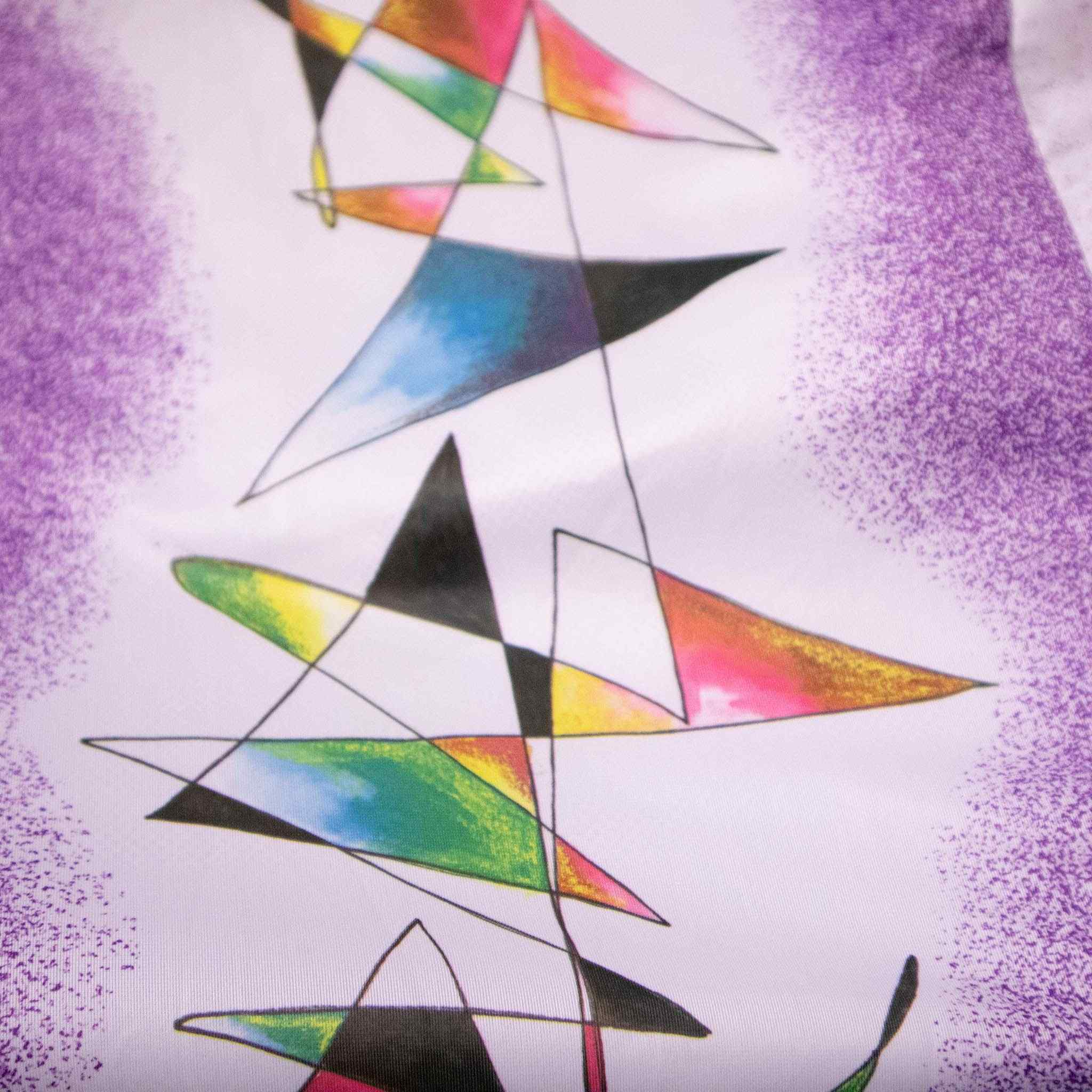 Giacca a vento Vintage viola e bianca a fantasia astratta anni 80 90 - Taglia S uomo