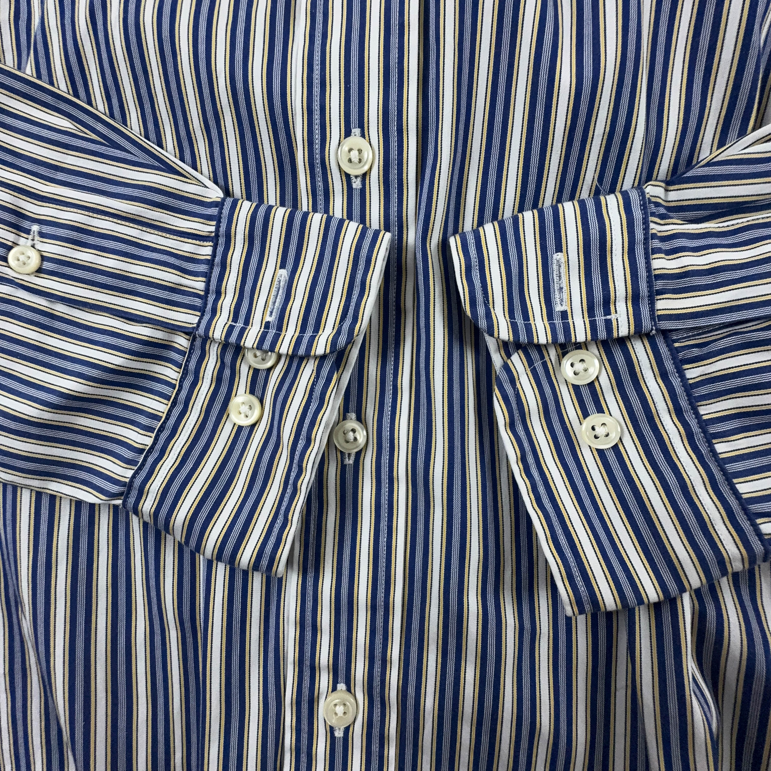 Camicia Ralph Lauren a righe bianca ed azzurra in cotone custom fit - Taglia 14 1/2 uomo