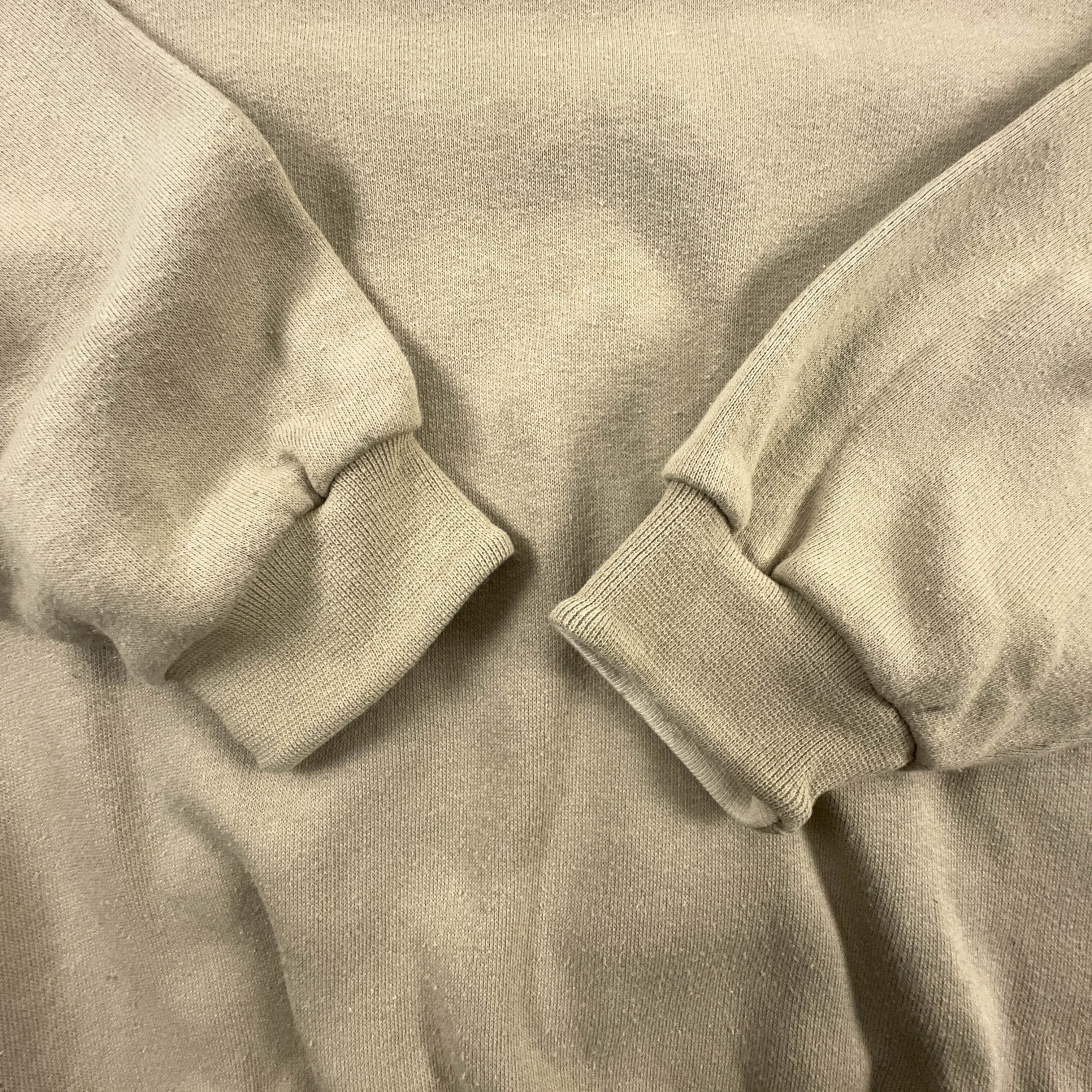 Felpa Champion Vintage beige a girocollo anni 2000 con ricamo - Taglia S/M uomo