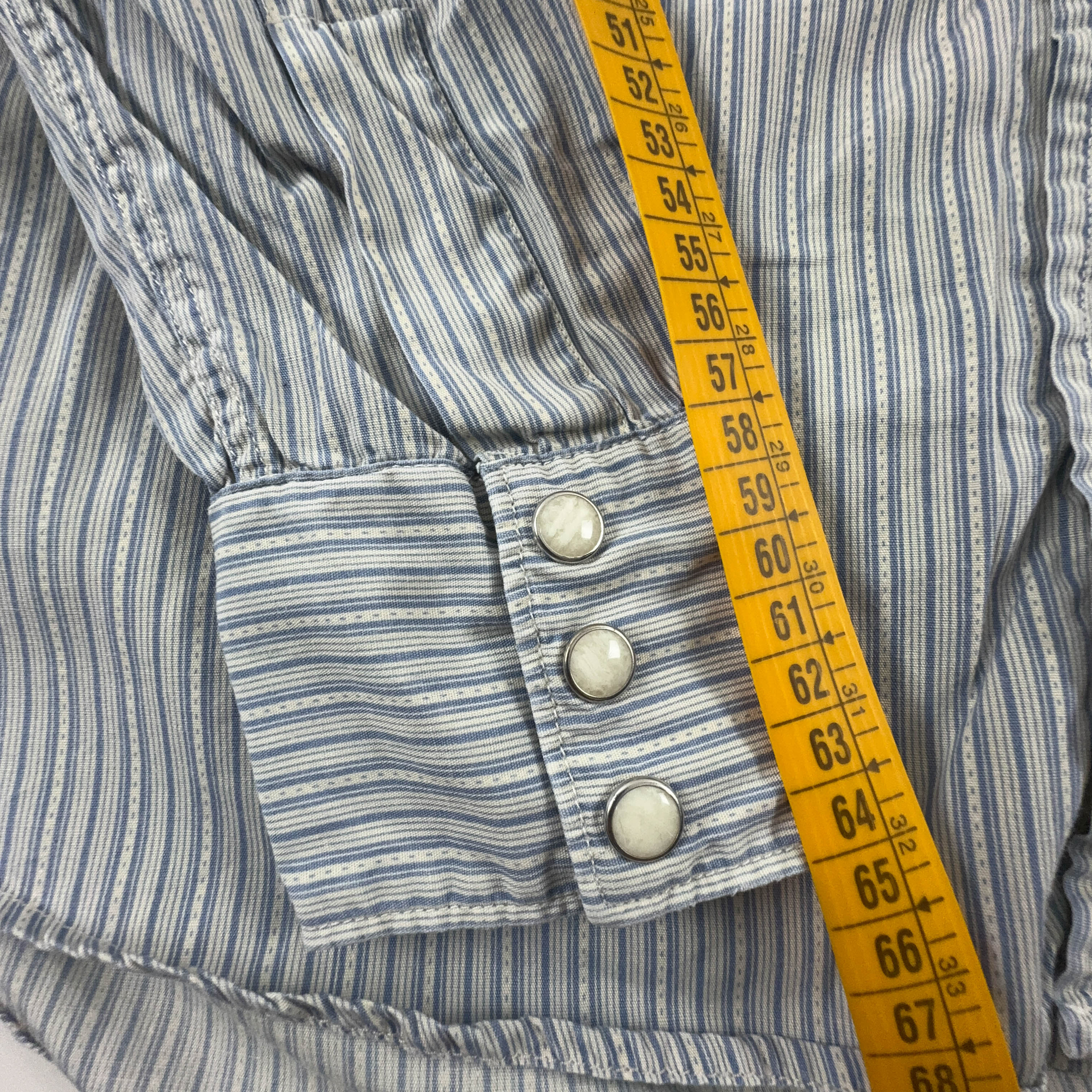 Camicia Ralph Lauren a righe bianca ed azzurra in cotone - Taglia M uomo