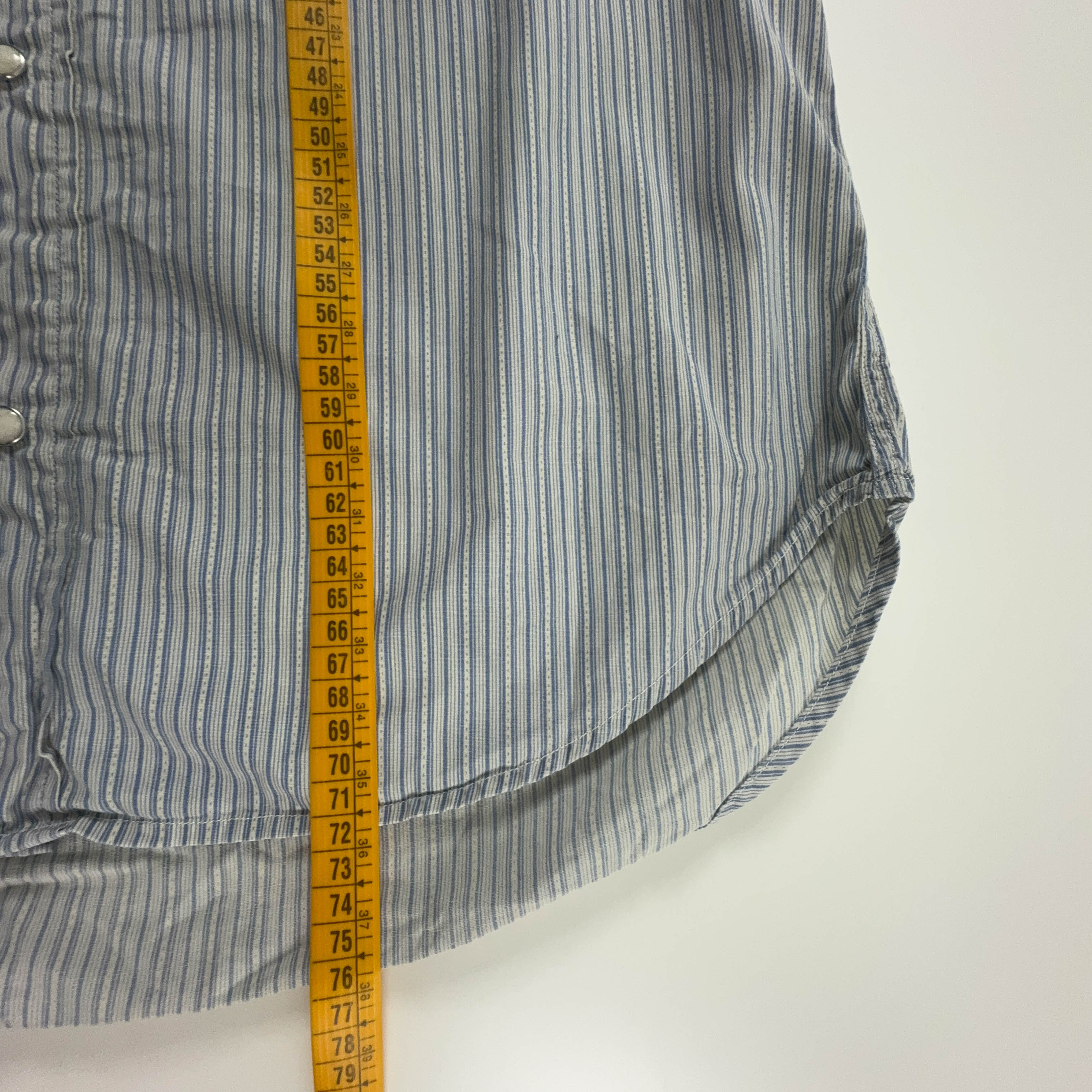 Camicia Ralph Lauren a righe bianca ed azzurra in cotone - Taglia M uomo