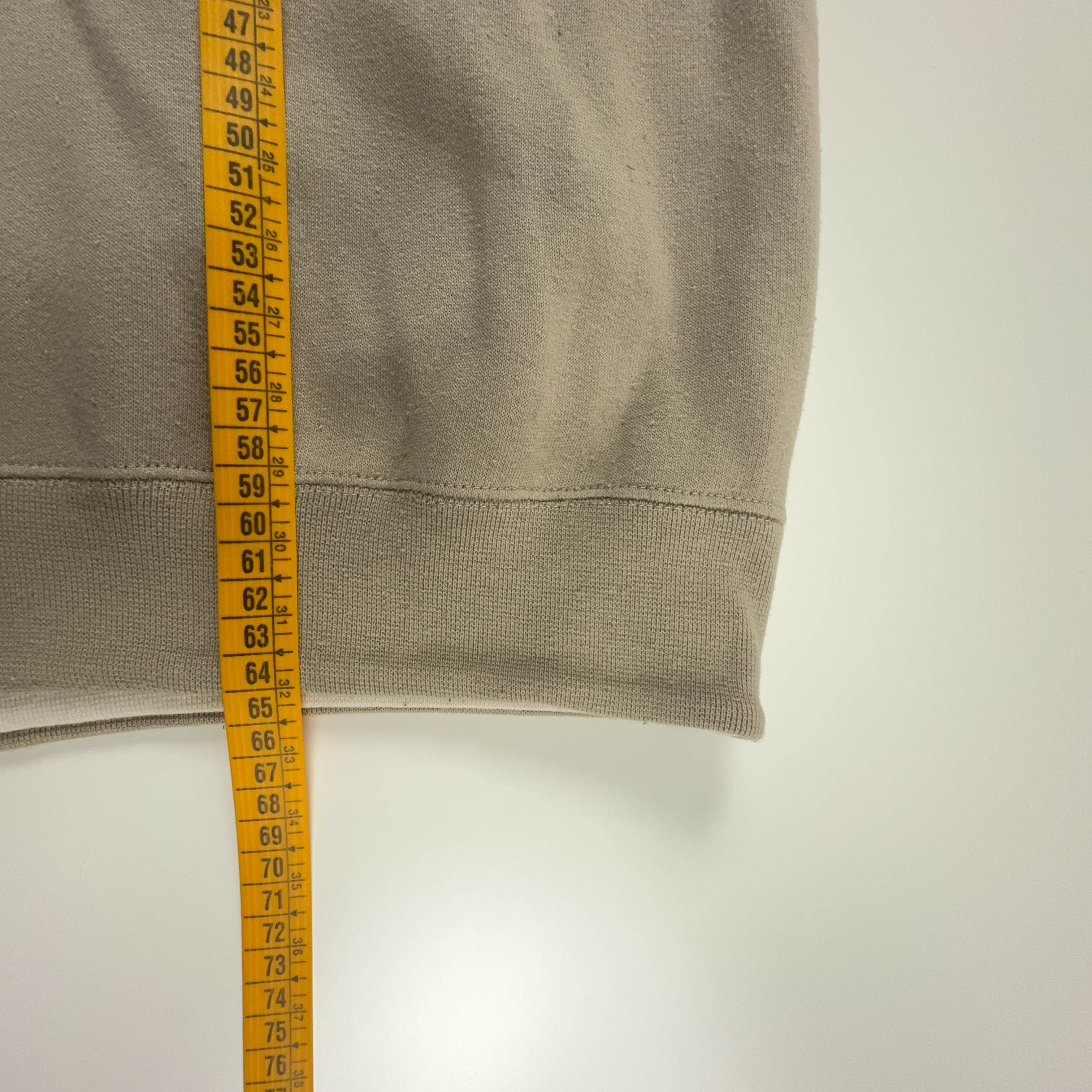 Felpa Champion Vintage beige a girocollo anni 2000 con ricamo - Taglia S/M uomo