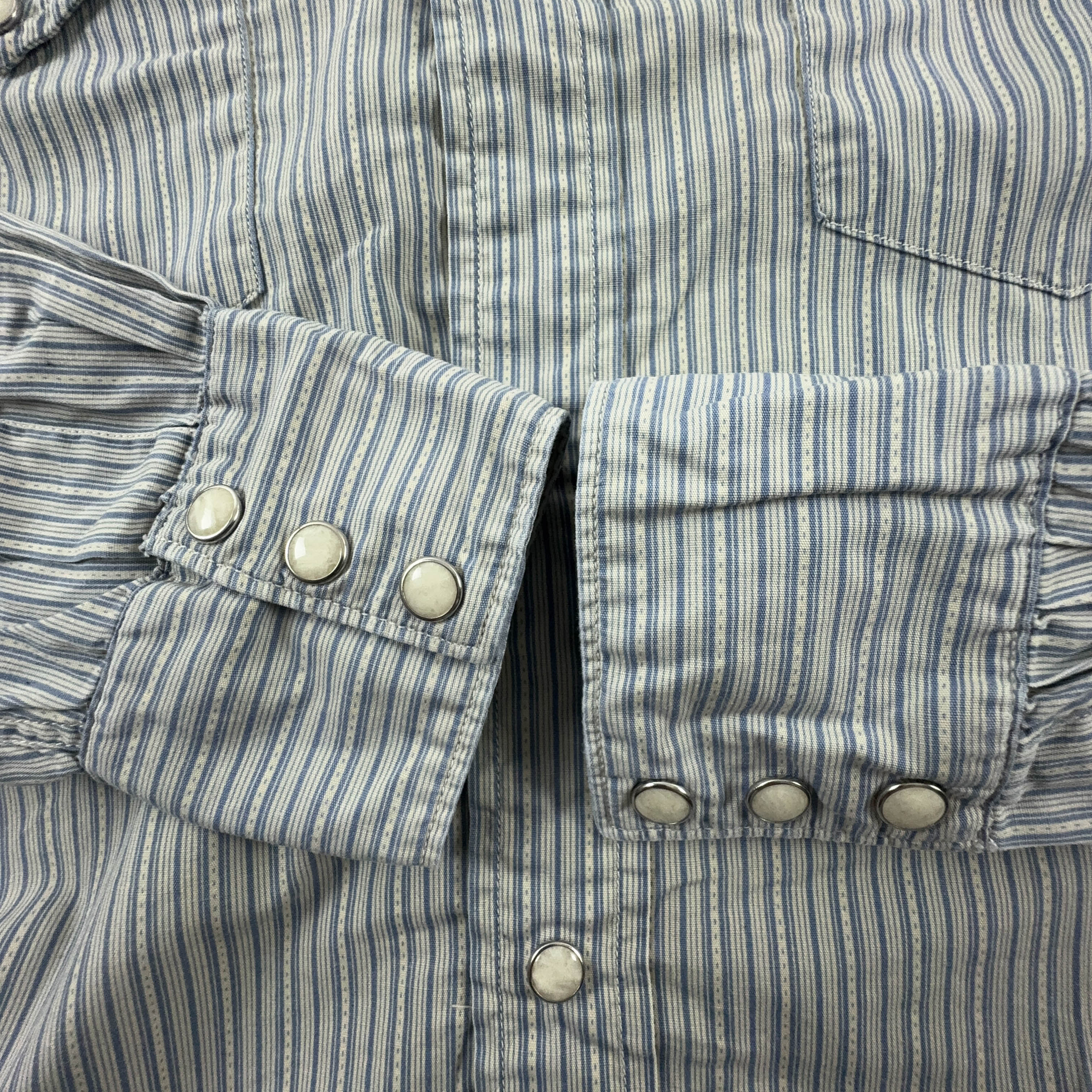 Camicia Ralph Lauren a righe bianca ed azzurra in cotone - Taglia M uomo