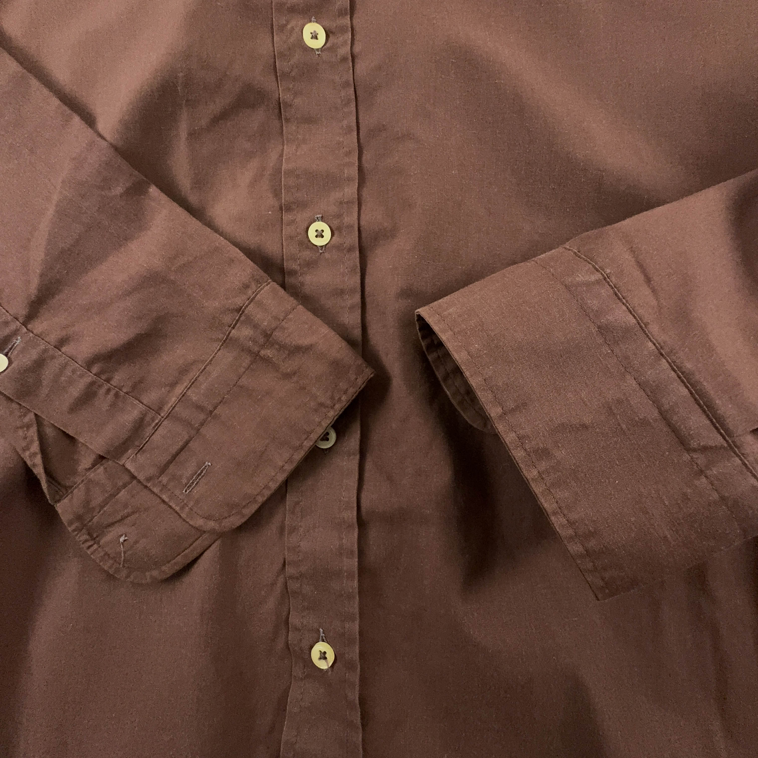 Camicia Ralph Lauren marrone a tinta unita in cotone - Taglia 17 uomo