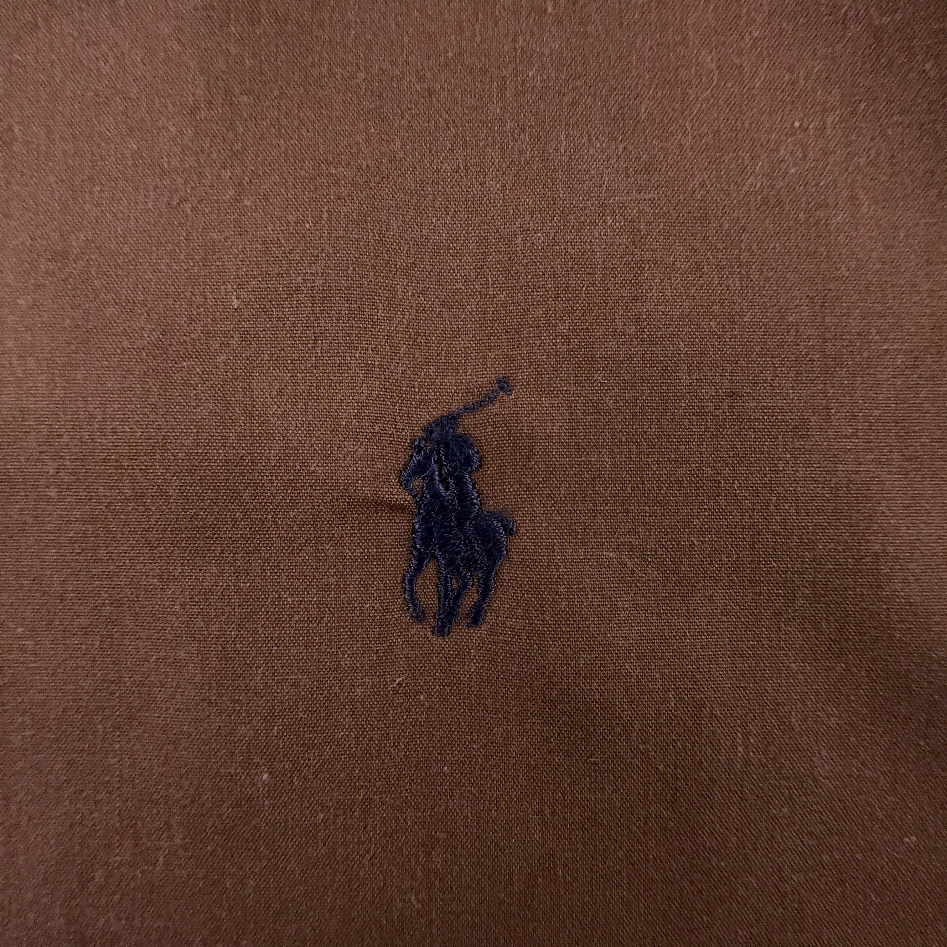 Camicia Ralph Lauren marrone a tinta unita in cotone - Taglia 17 uomo