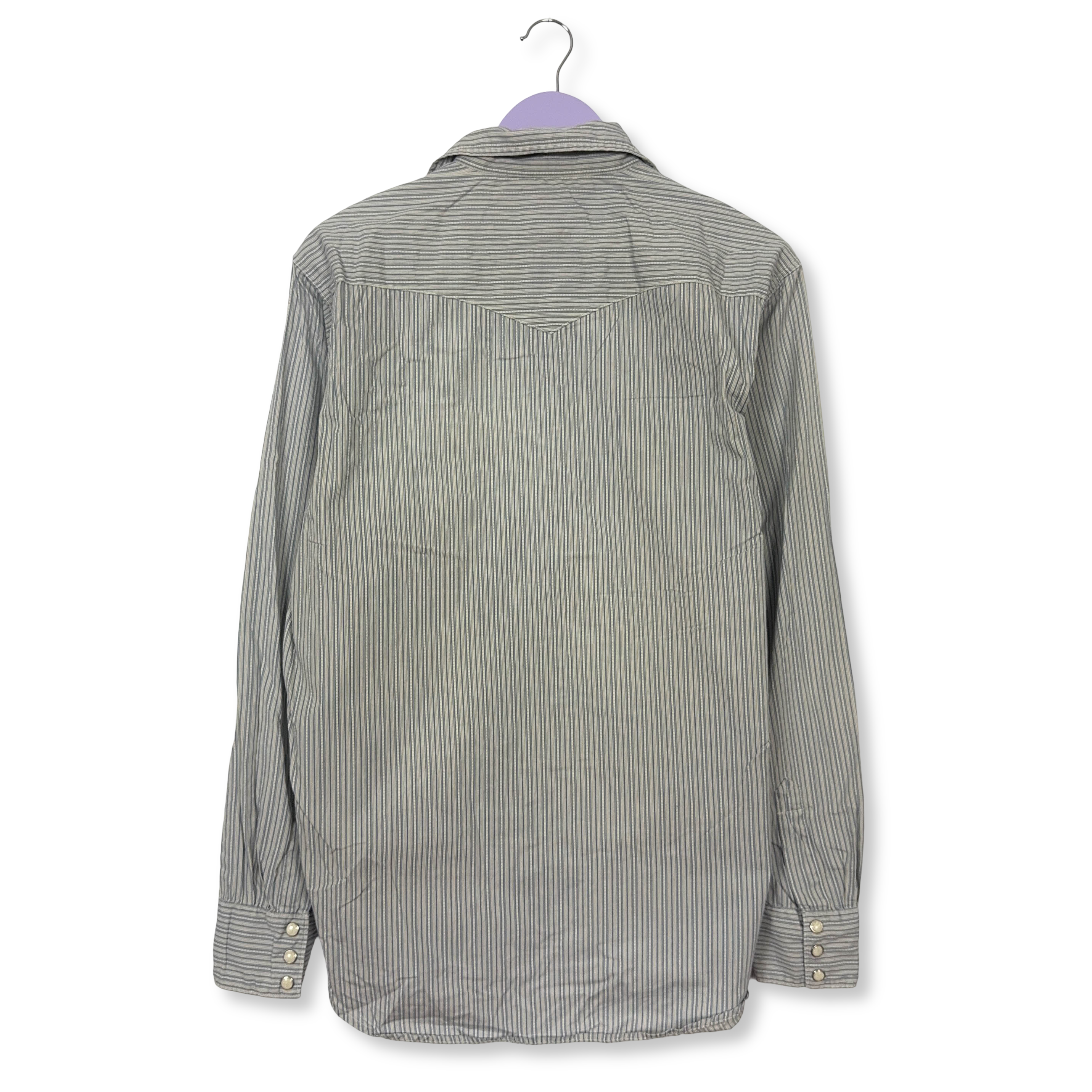 Camicia Ralph Lauren a righe bianca ed azzurra in cotone - Taglia M uomo