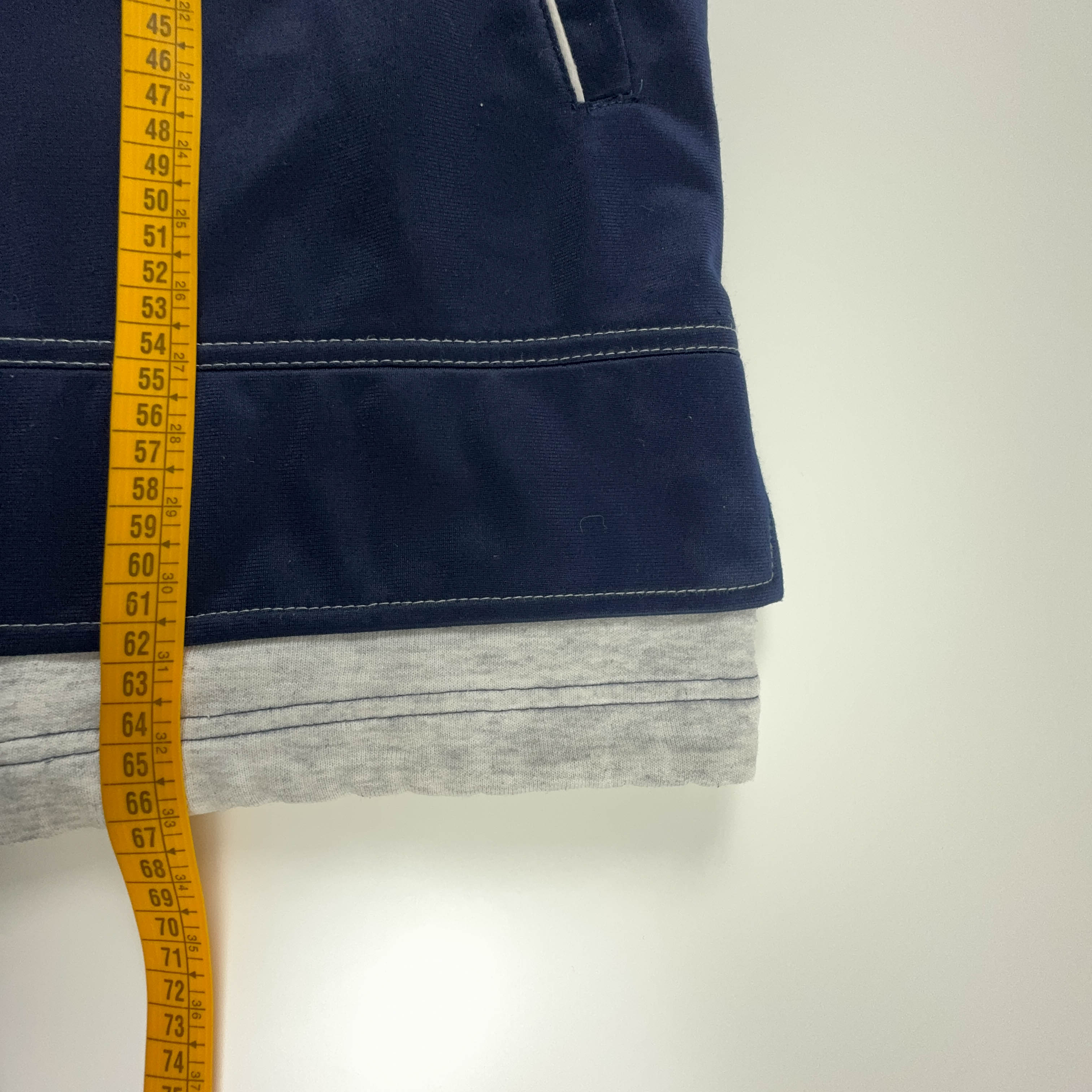 Felpa Champion Vintage blu scuro e grigio con zip e cappuccio anni 90 - Taglia S/M uomo