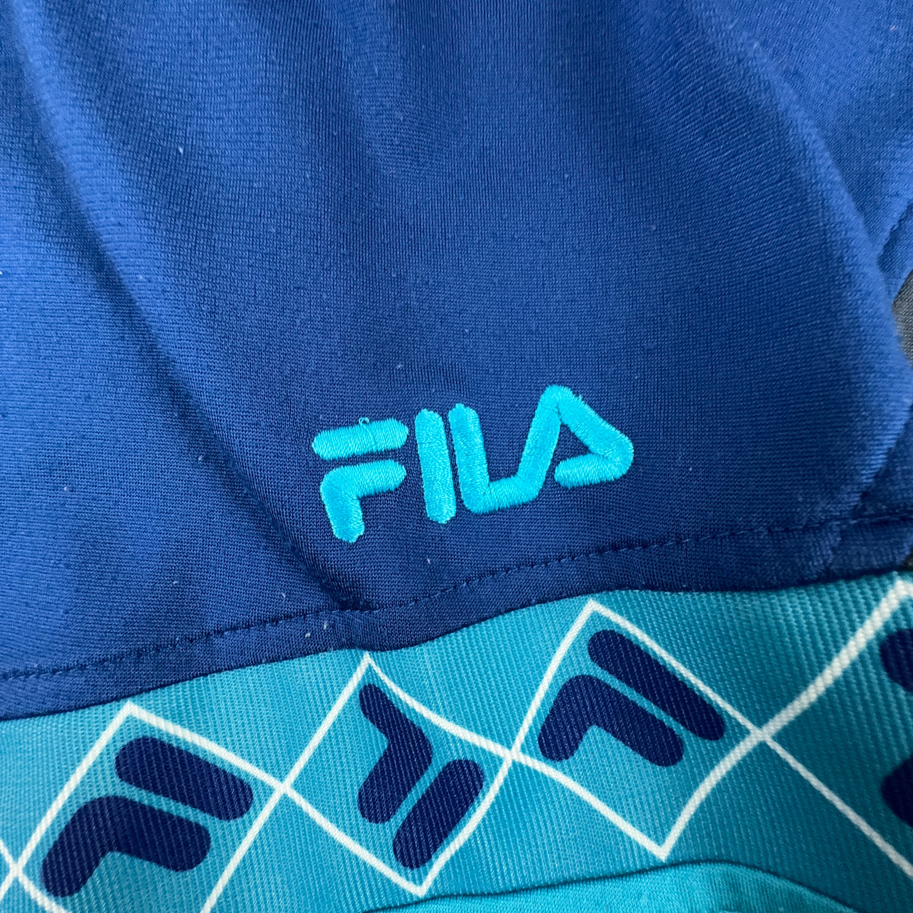 Felpa Fila Vintage blu e azzurra con zip anni 90 - Taglia I50 uomo