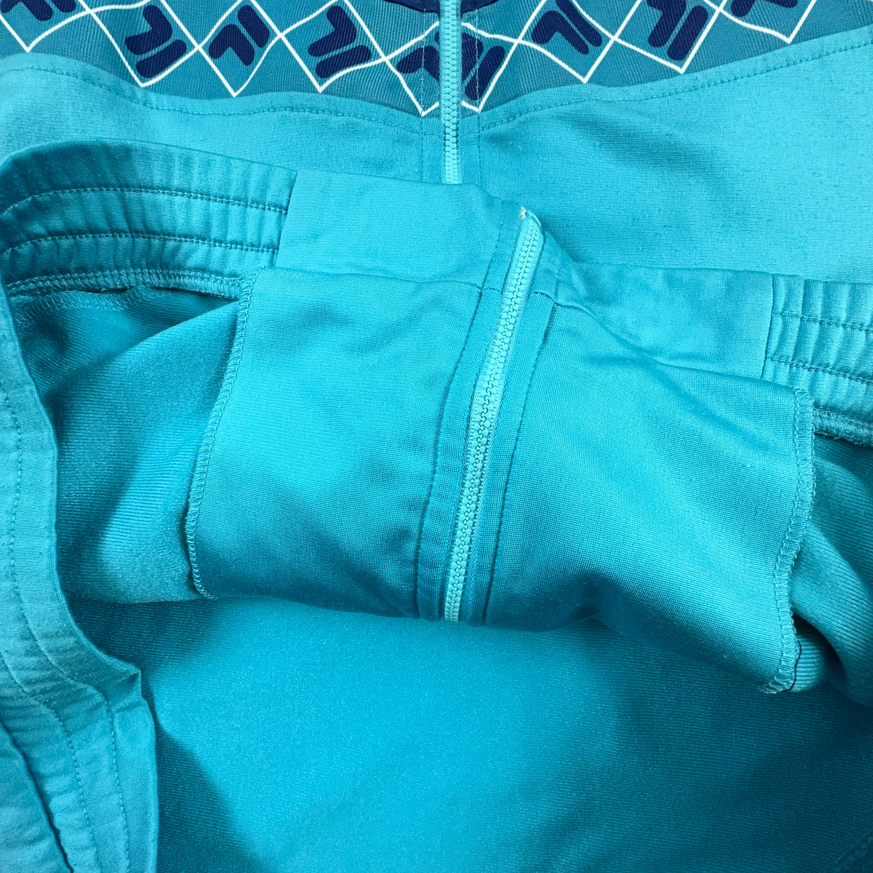 Felpa Fila Vintage blu e azzurra con zip anni 90 - Taglia I50 uomo