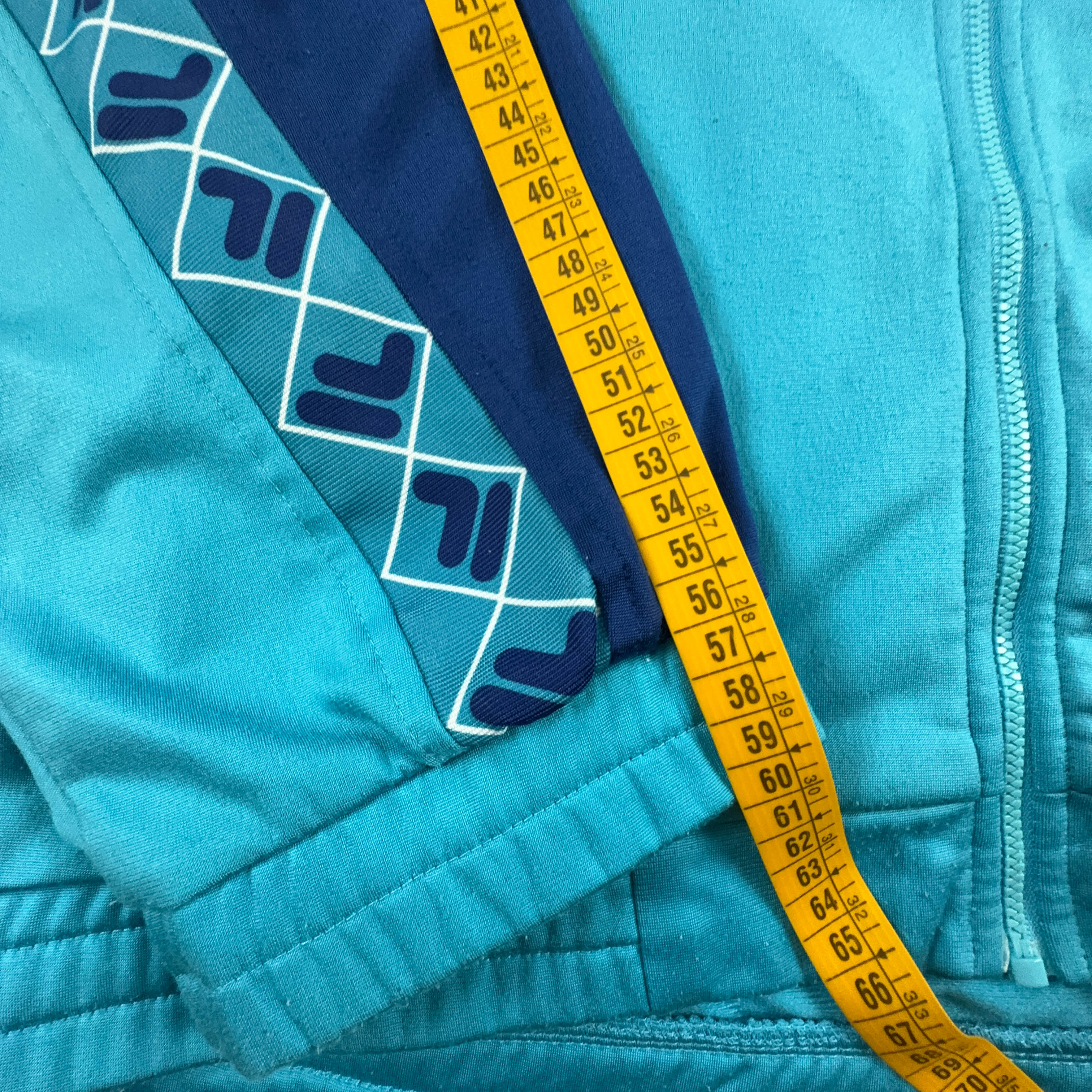 Felpa Fila Vintage blu e azzurra con zip anni 90 - Taglia I50 uomo