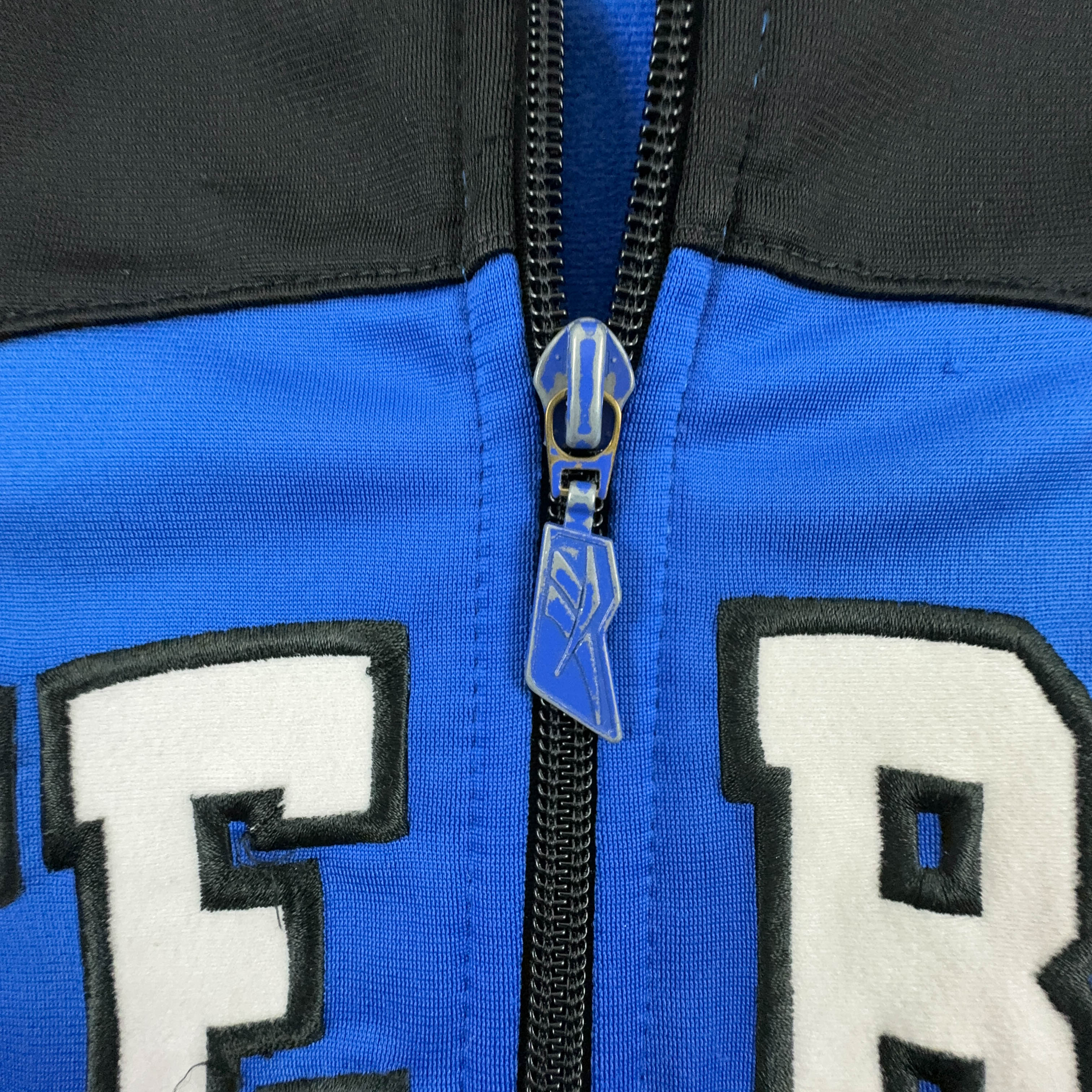 Felpa Reebok Vintage blu e nera con zip anni 90 - Taglia M/L uomo