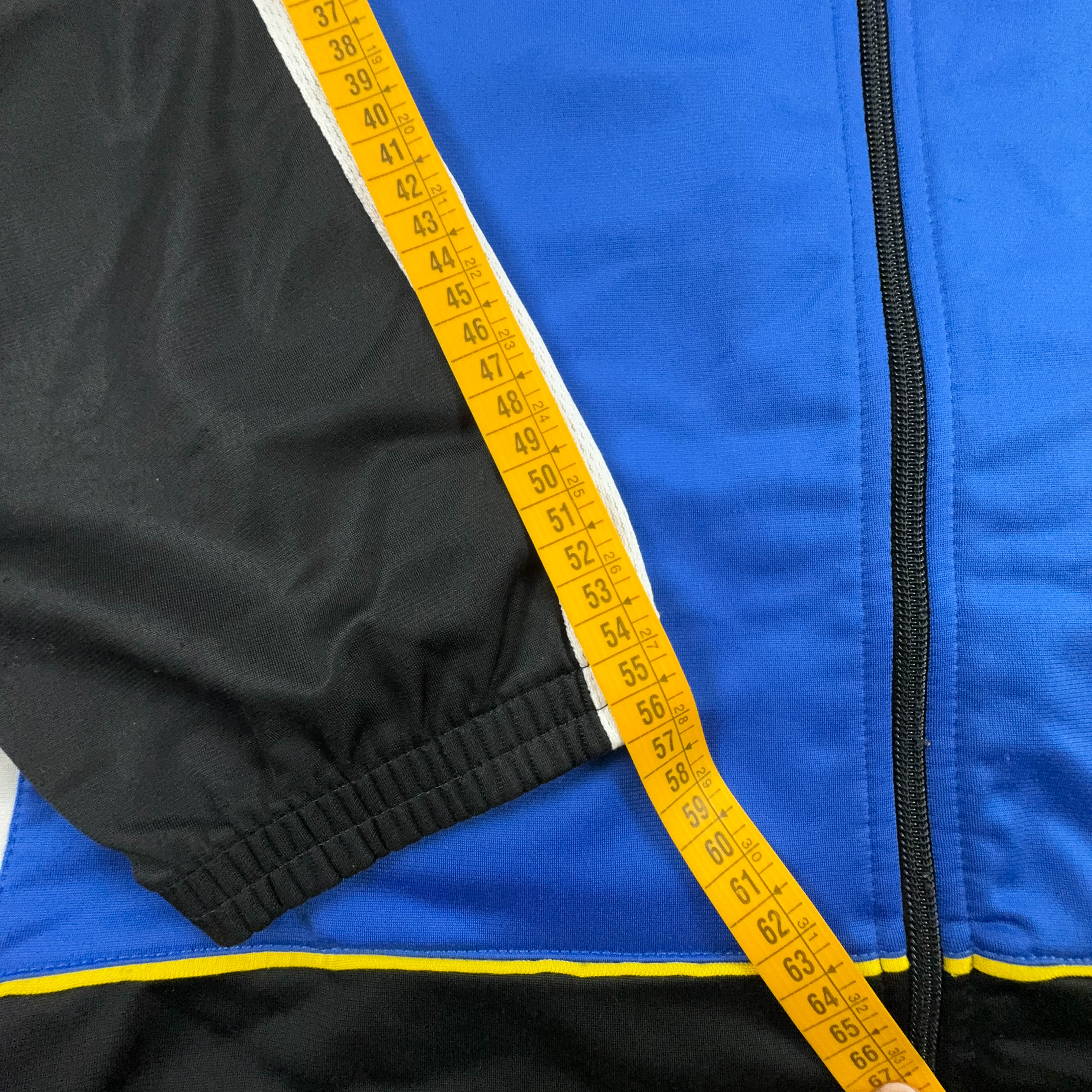 Felpa Reebok Vintage blu e nera con zip anni 90 - Taglia M/L uomo