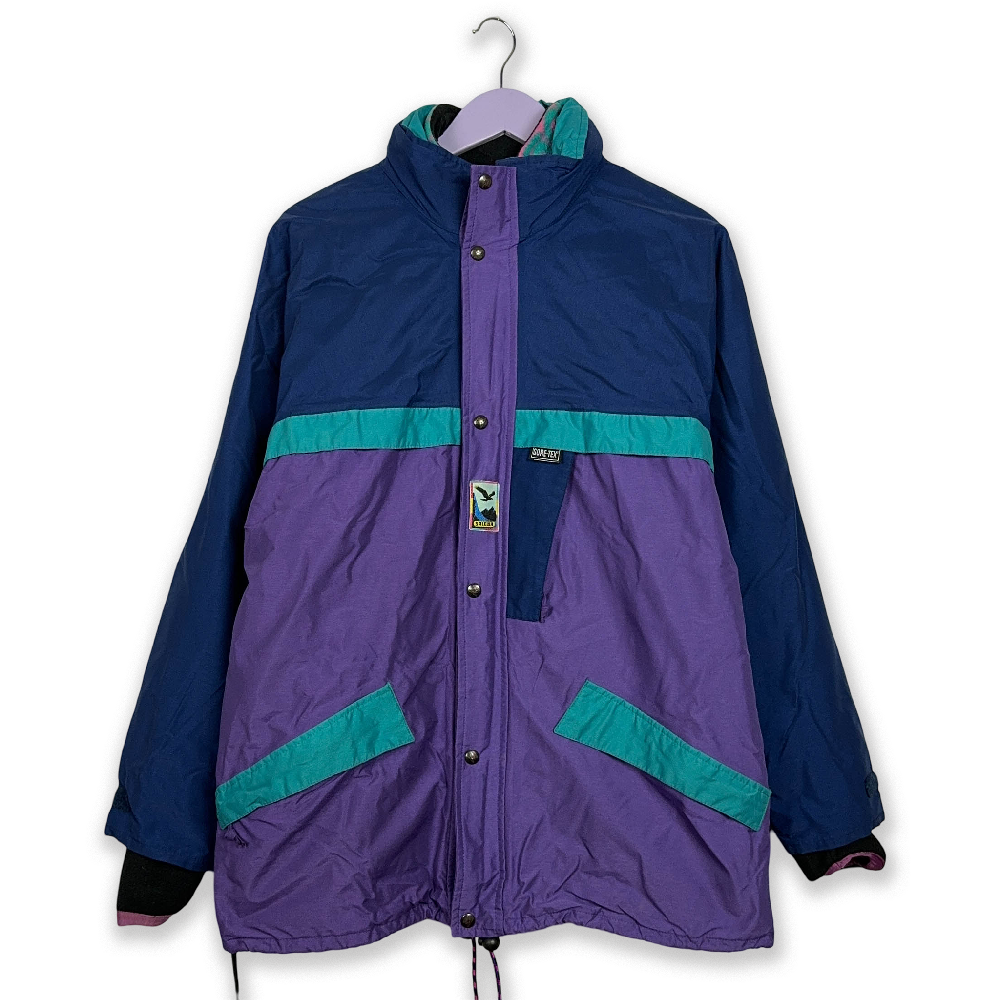 Giacca e Pile removibile Salewa Vintage Goretex viola e blu - Taglia L uomo