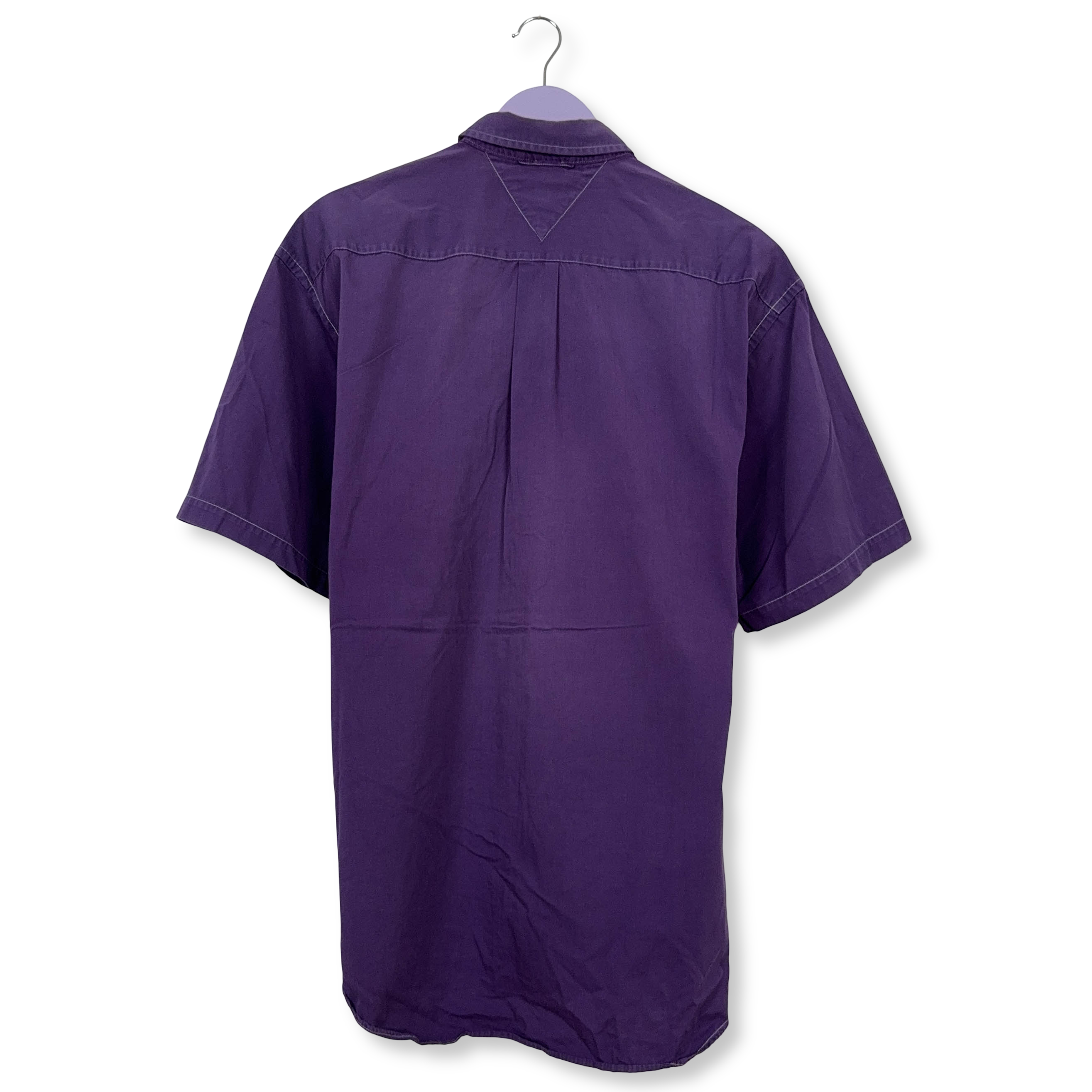 Camicia Tommy Hilfiger Vintage viola a tinta unita in cotone - Taglia L/XL uomo