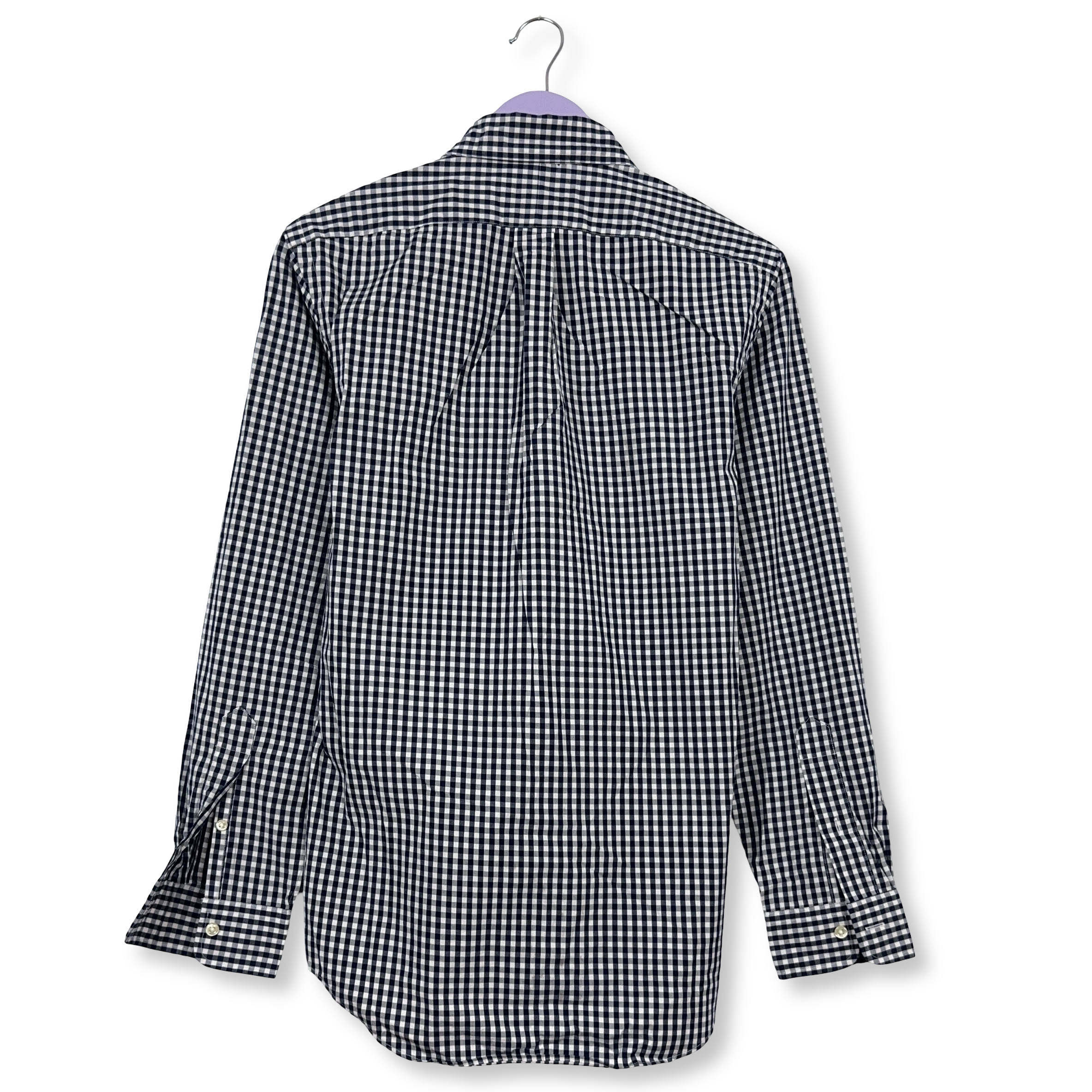 Camicia Ralph Lauren a quadri azzurra e bianca in cotone custom fit - Taglia S/M uomo