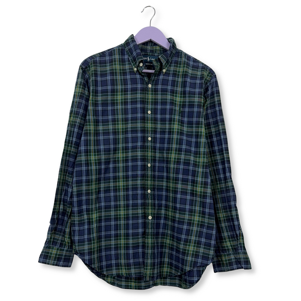 Camicia Ralph Lauren a quadri blu e verde custom fit - Taglia M/L uomo