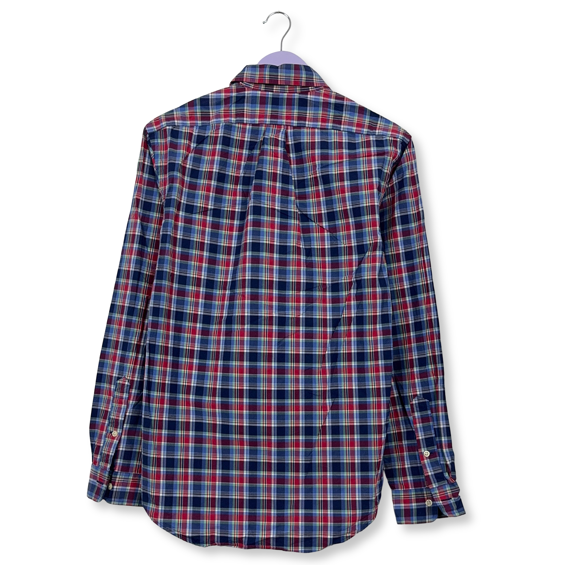 Camicia Ralph Lauren a quadri blu e rossa in cotone slim fit - Taglia M uomo