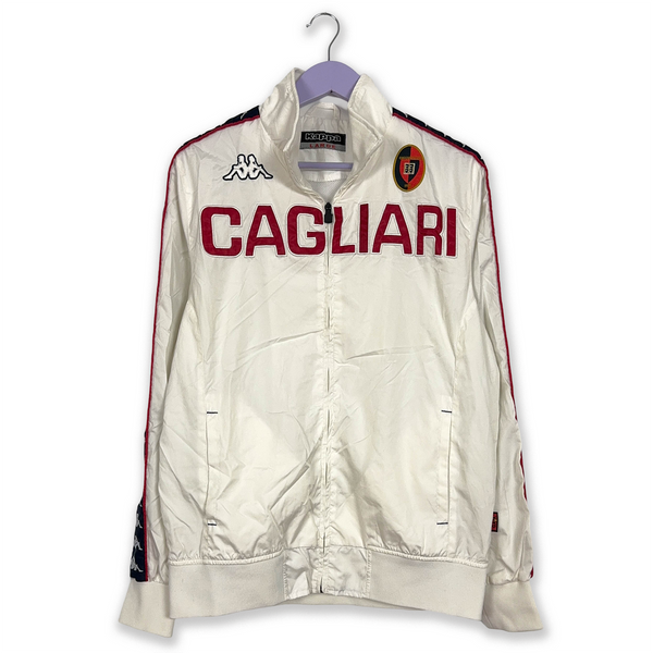 Kappa Cagliari Vintage White Zip Up Windbreaker Jacket 90s - Size M/L Men