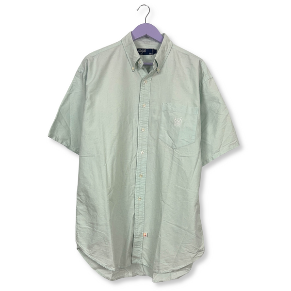 Camicia Ralph Lauren verde acqua a tinta unita in cotone - Taglia L/XL uomo