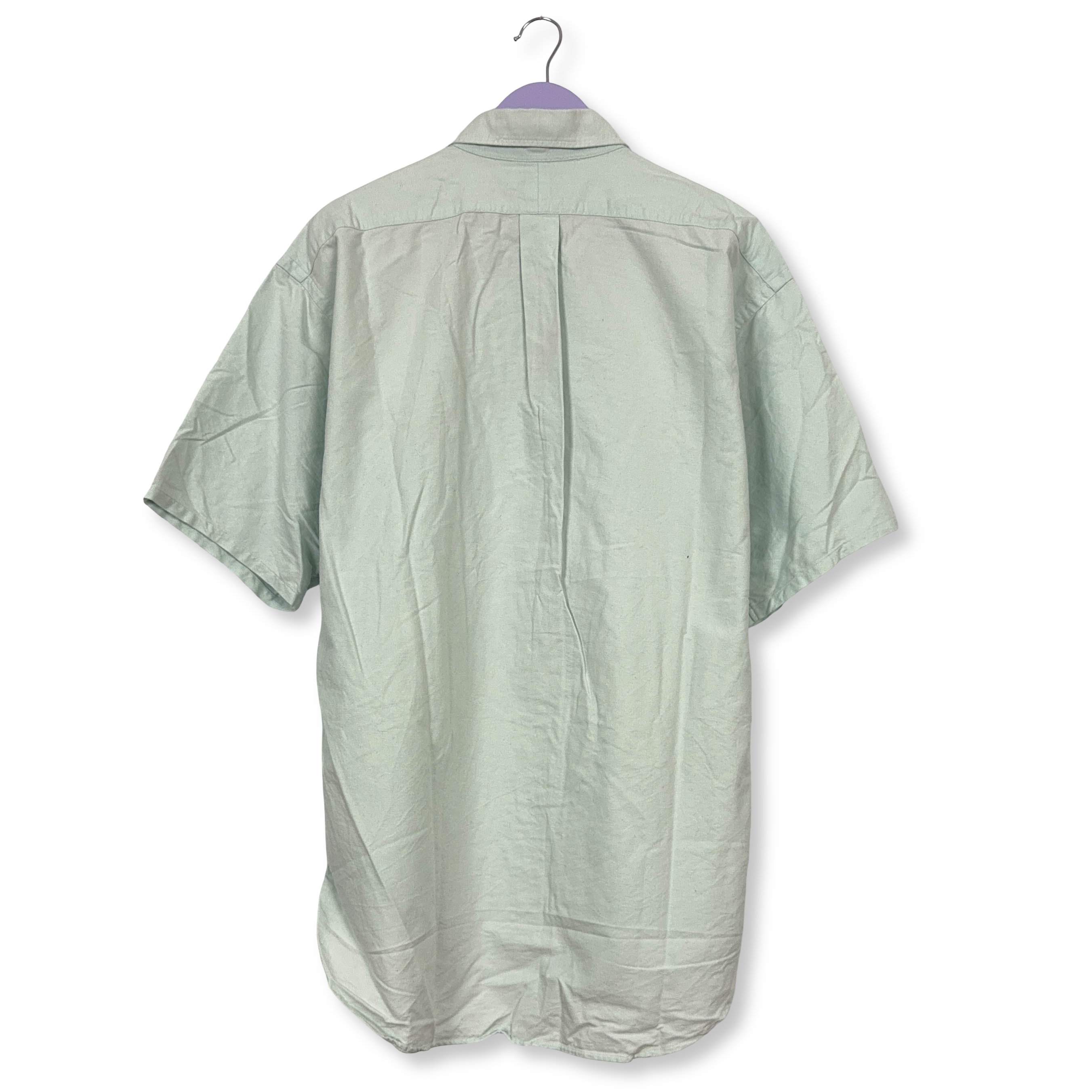 Camicia Ralph Lauren verde acqua a tinta unita in cotone - Taglia L/XL uomo