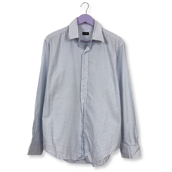 Camicia Valentino a quadri bianca e azzurra - Taglia M/L uomo
