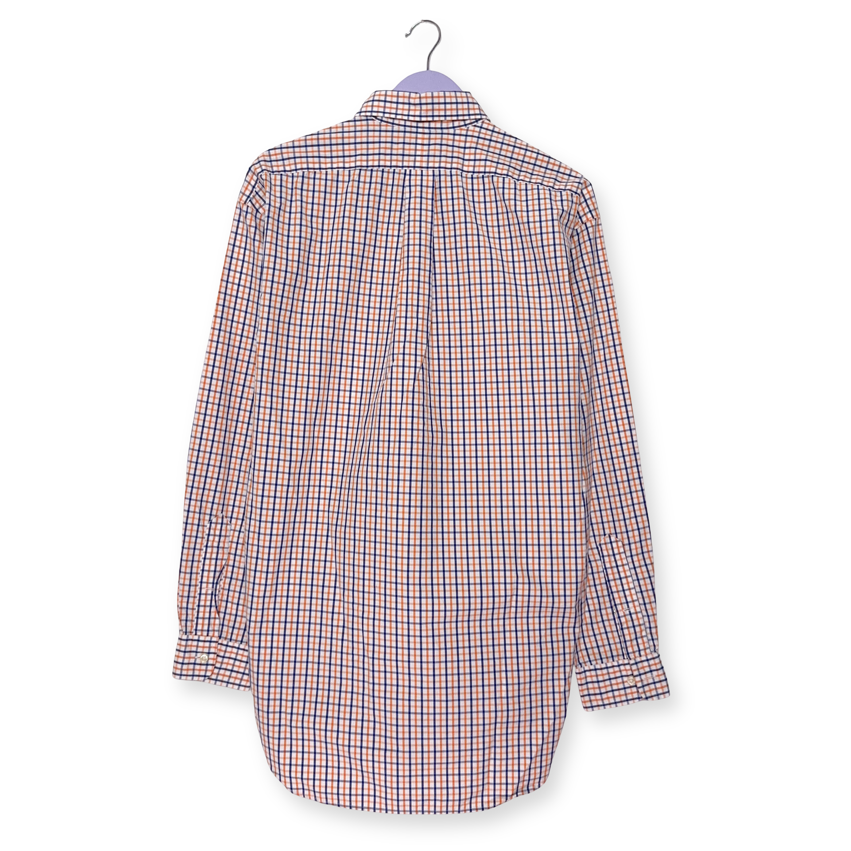 Camicia Ralph Lauren a quadri arancione e blu a manica lunga - Taglia M/L uomo