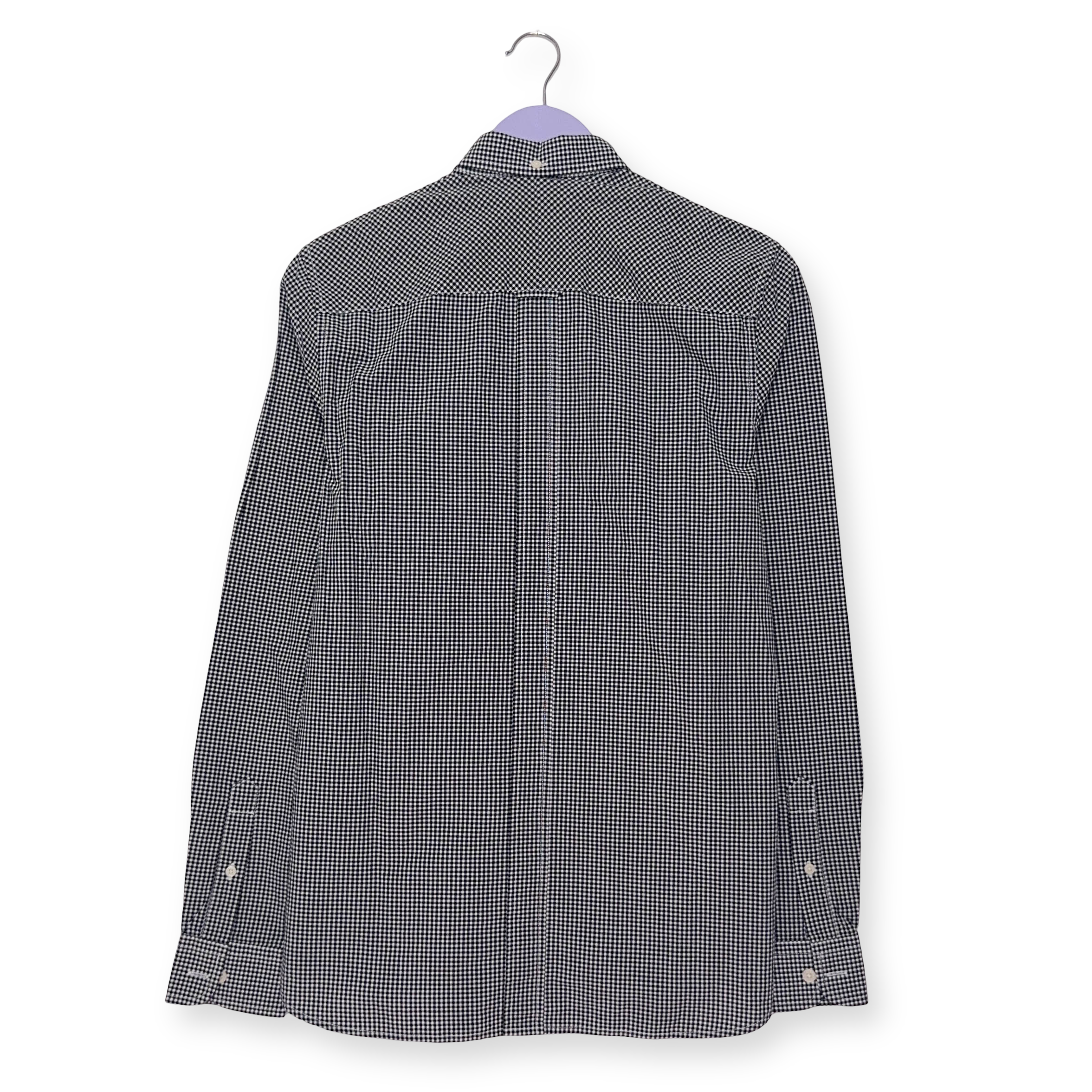 Camicia Fred Perry a quadri grigia scura e bianca a manica lunga - Taglia S uomo