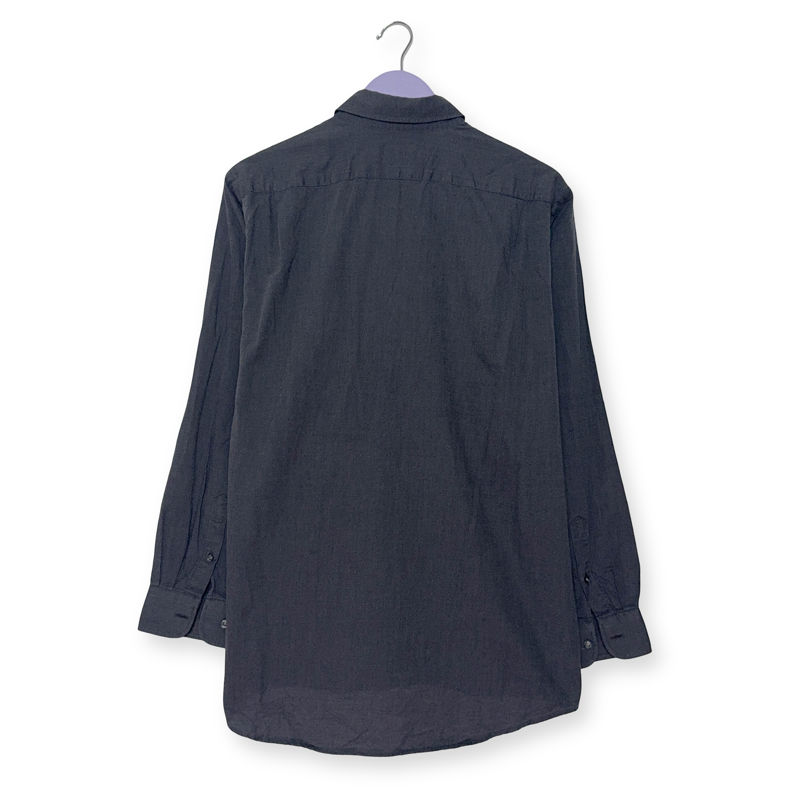 Camicia Lacoste grigia scura tinta unita a manica lunga - Taglia 40 uomo